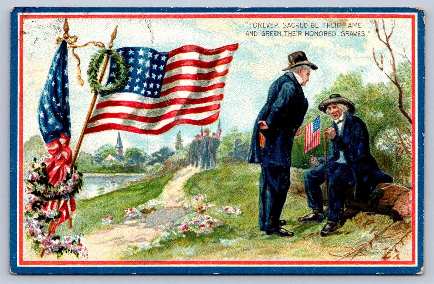 Patriotic Postcard c1910 Raphael Tuck Decoration Day Civil War Tribute Newton NJ