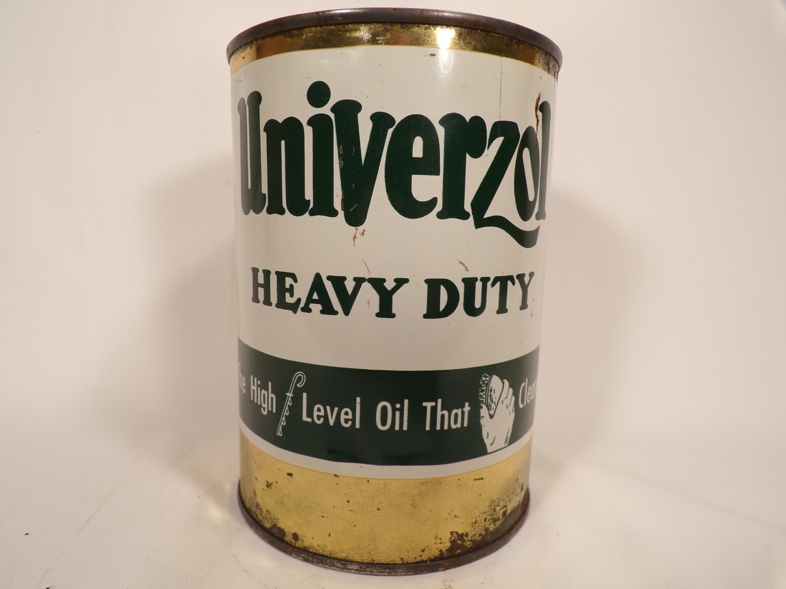 Vintage Univerzol Heavy Duty Motor Oil Quart Can Rare Barber Co. Chicago 