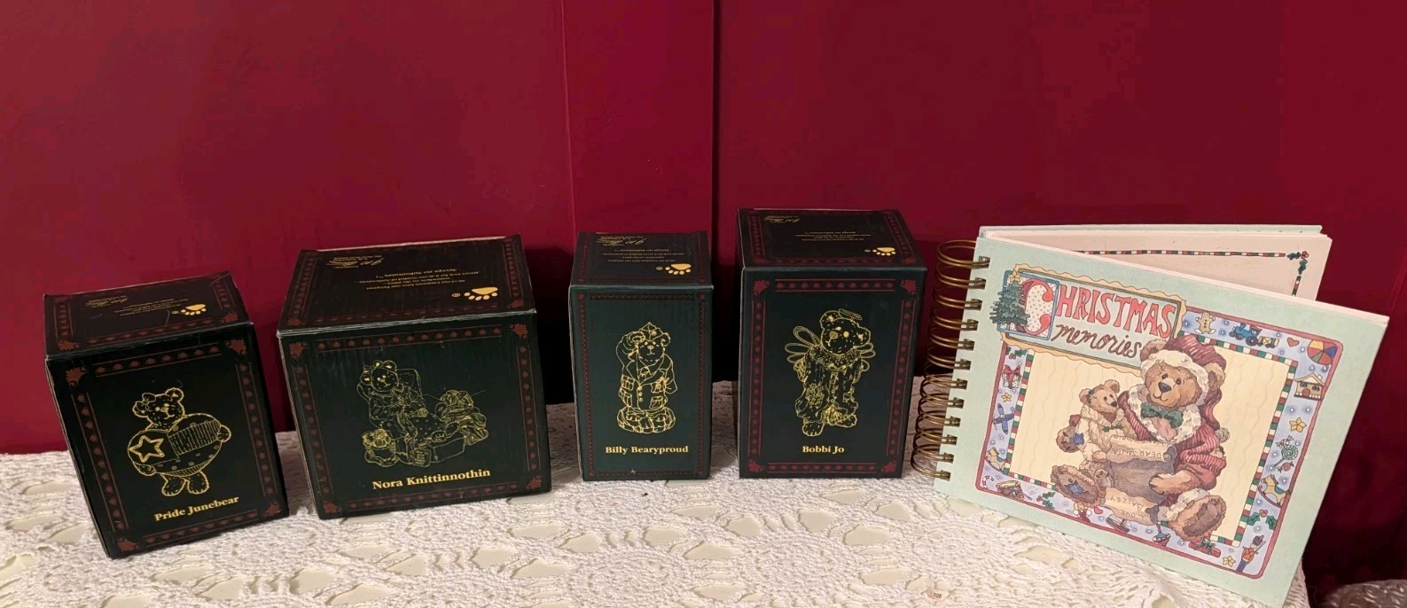 🧸Vintage Boyds Bears & Friends Lot of 4 Figurines Boxes & Photo Book Great Gift