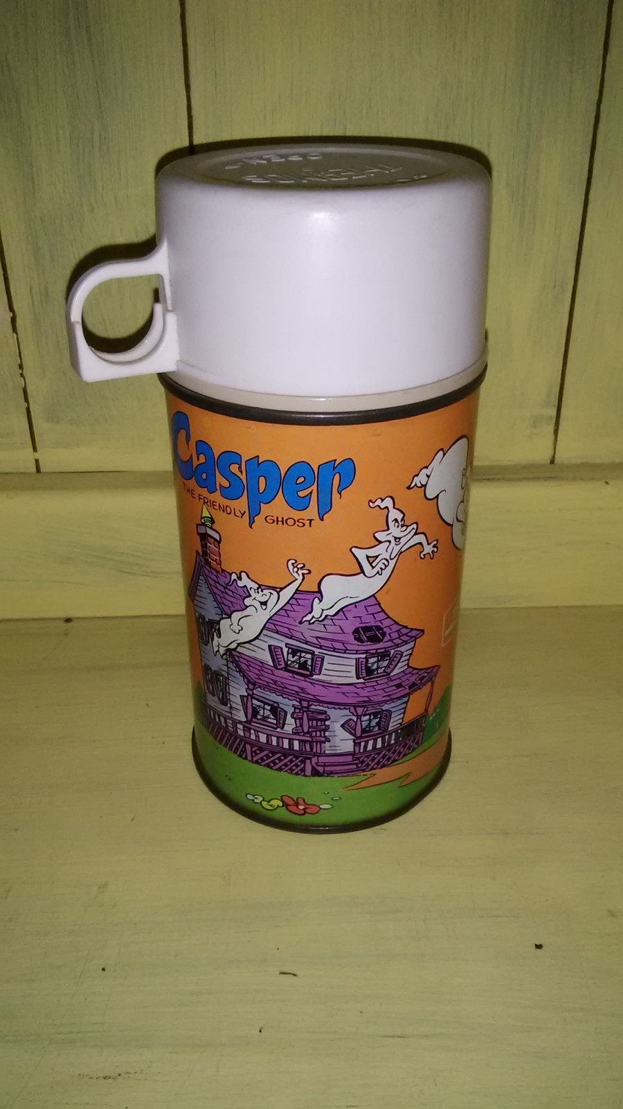 Vintage 1970s Casper The Friendly Ghost Metal Lunch Box Thermos Bottle No 2821