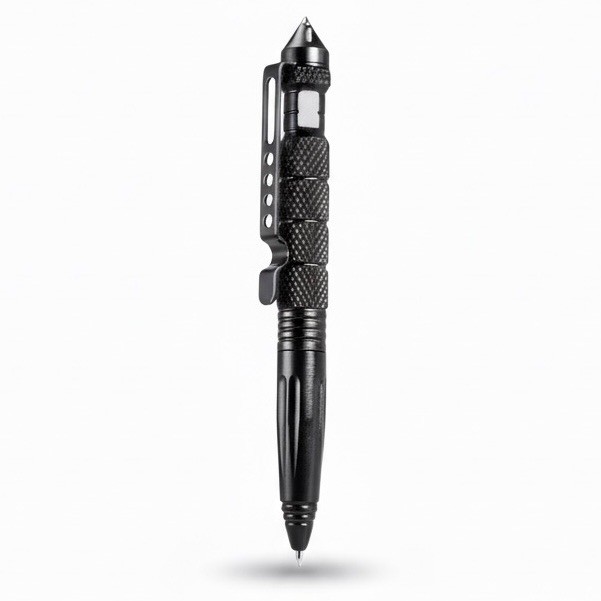 1 Tactical Pen Aluminum Self Defense with Glass Breaker Pen Writing Black EDC