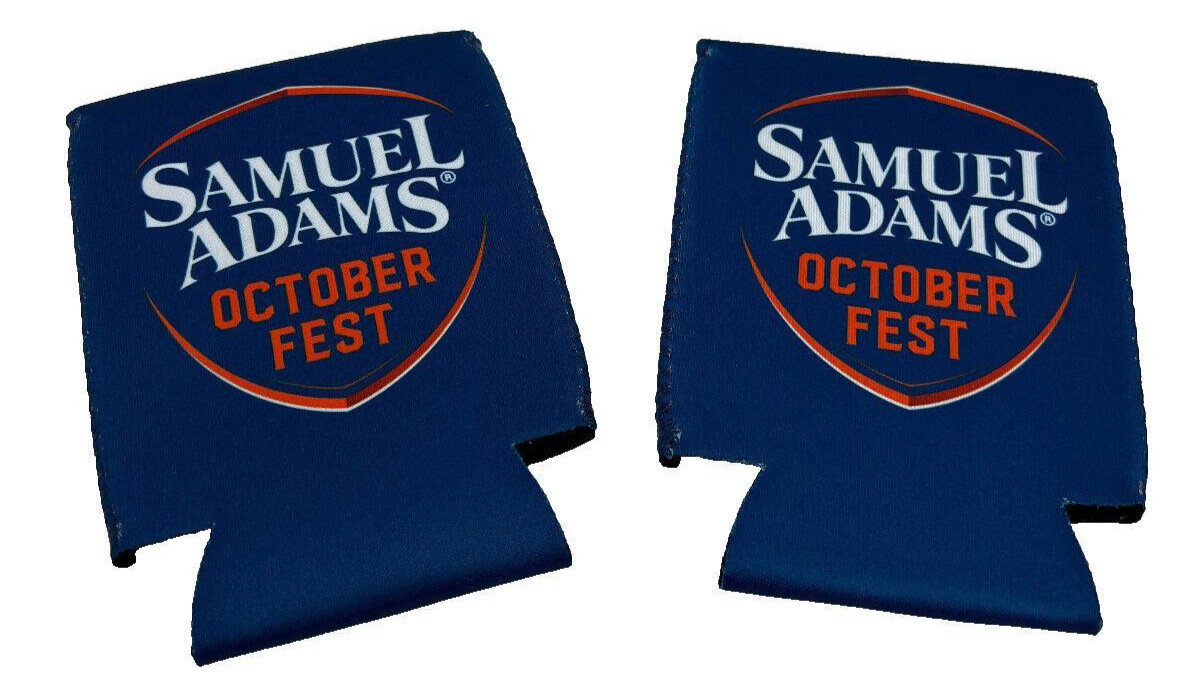 2 Pack Samuel Adams Octoberfest Can Cooler Coozie Insulated Beer Hugger NEW