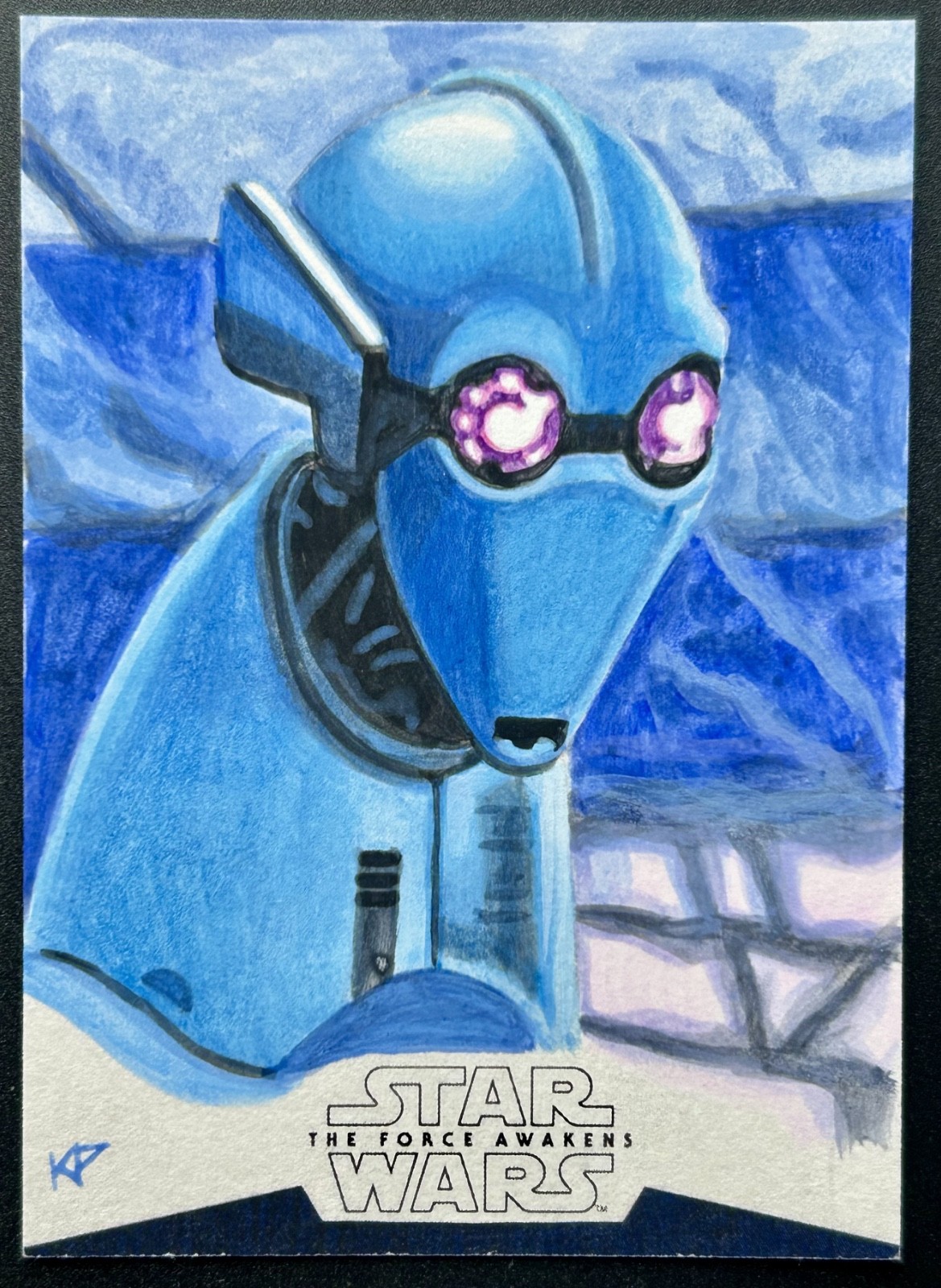 2015 Topps Star Wars TFA PZ-4CO Sketch Card 1/1 Kris Penix Ink Art Droid EX