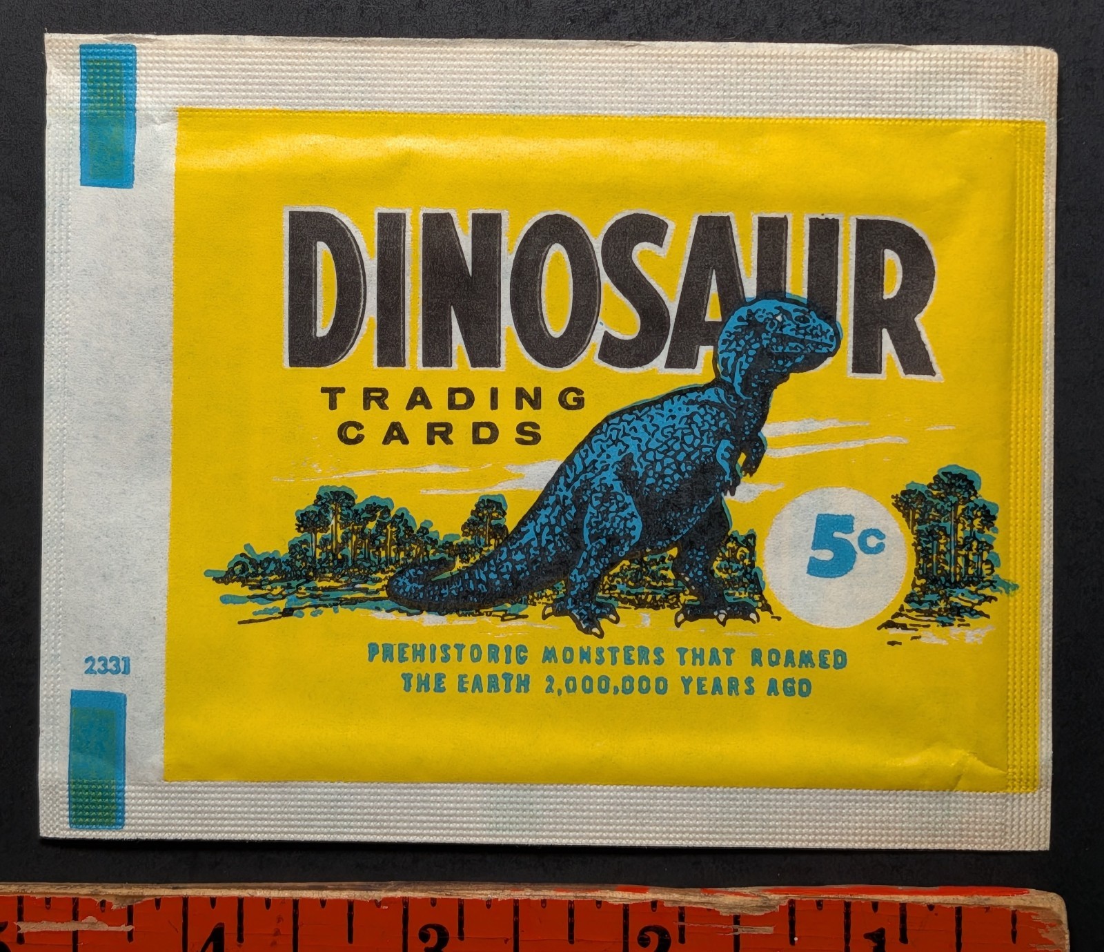 Vintage 1961 Nu-Cards Dinosaur EMTPY Wrapper