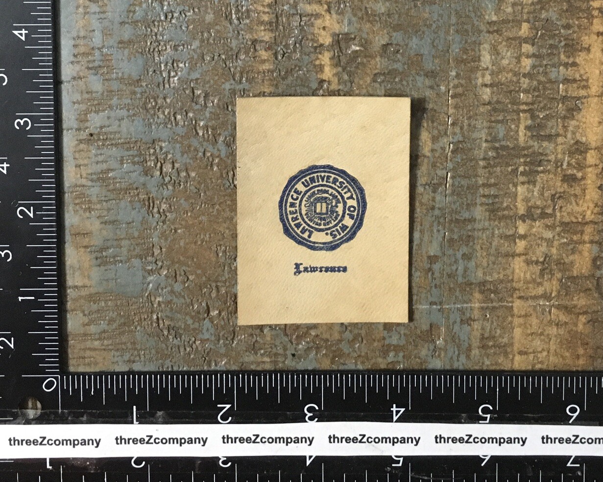 Vintage Lawrence University Of Wisconsin Leather Tobacco Premium Patch 1910's