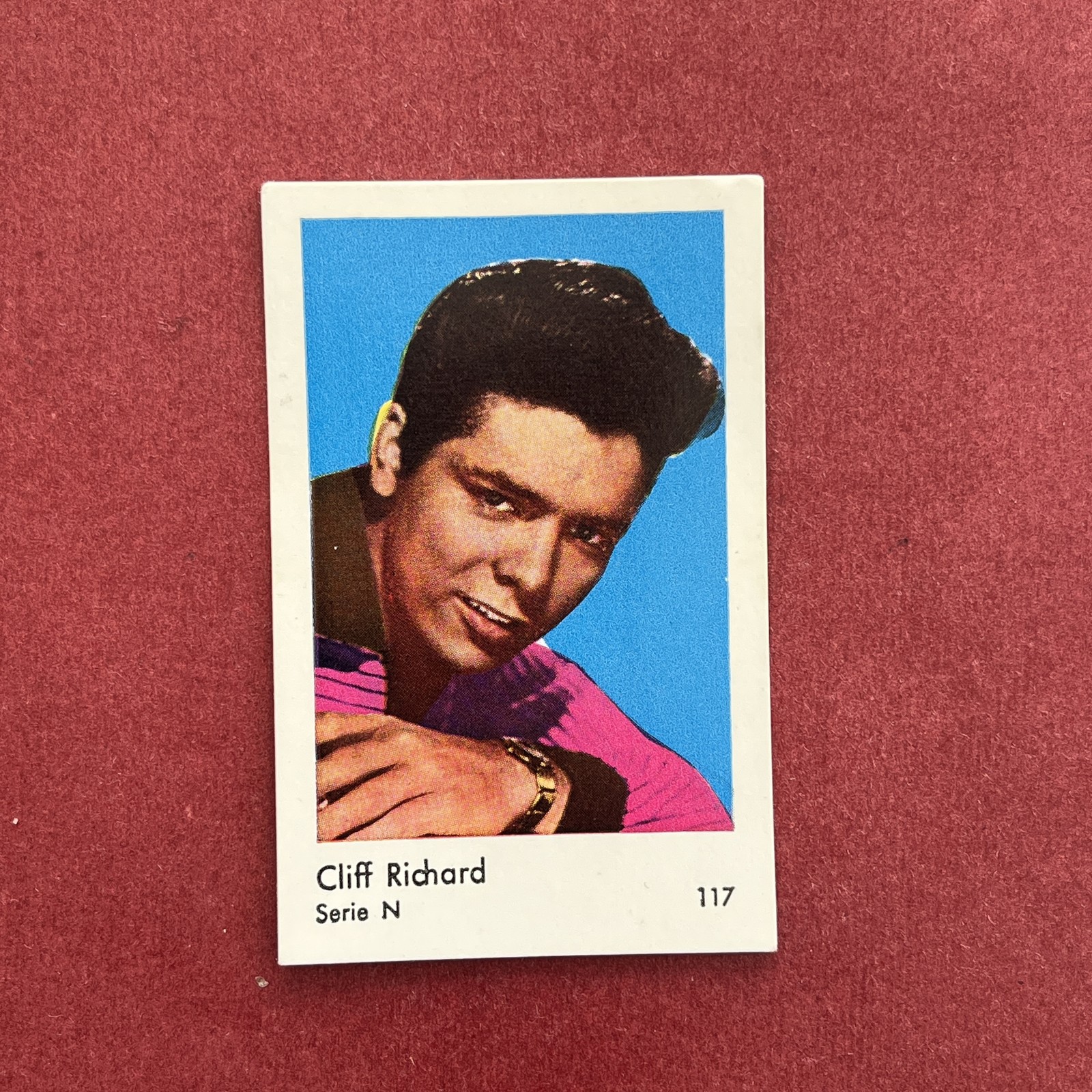 Cliff Richard 1962 Dutch Gum Serie N #117 Rock and Roll Singer Trading Card
