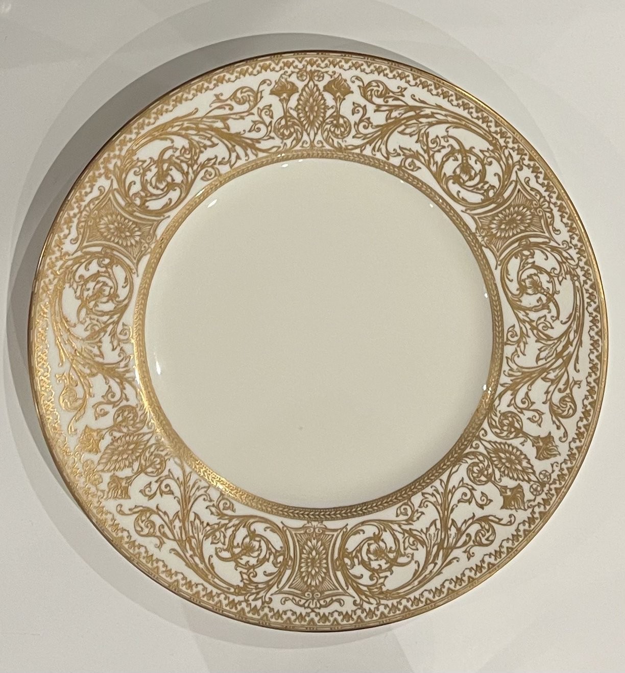 Set of 3 - Vintage ROYAL WORCESTER Embassy Pattern Gold Dinner Plate - 10.25\