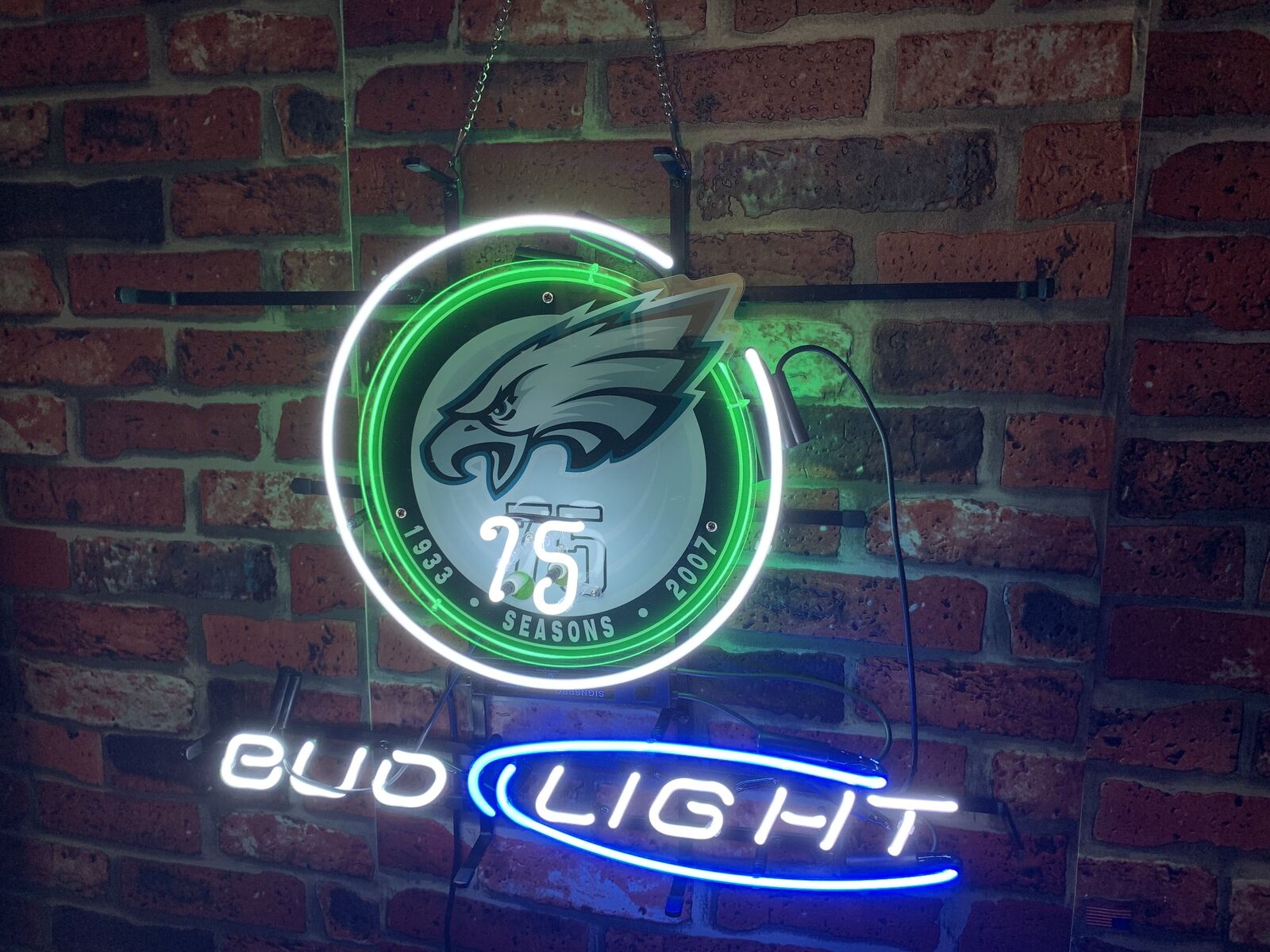 CoCo Philadelphia Eagles Bvd Light 75th Anniversity Beer Neon Sign Light 24\