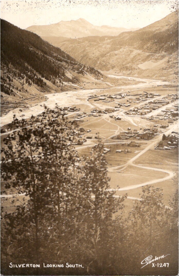 RPPC Aerial View of SILVERTON CO Colorado Real Photo Postcard 1940s