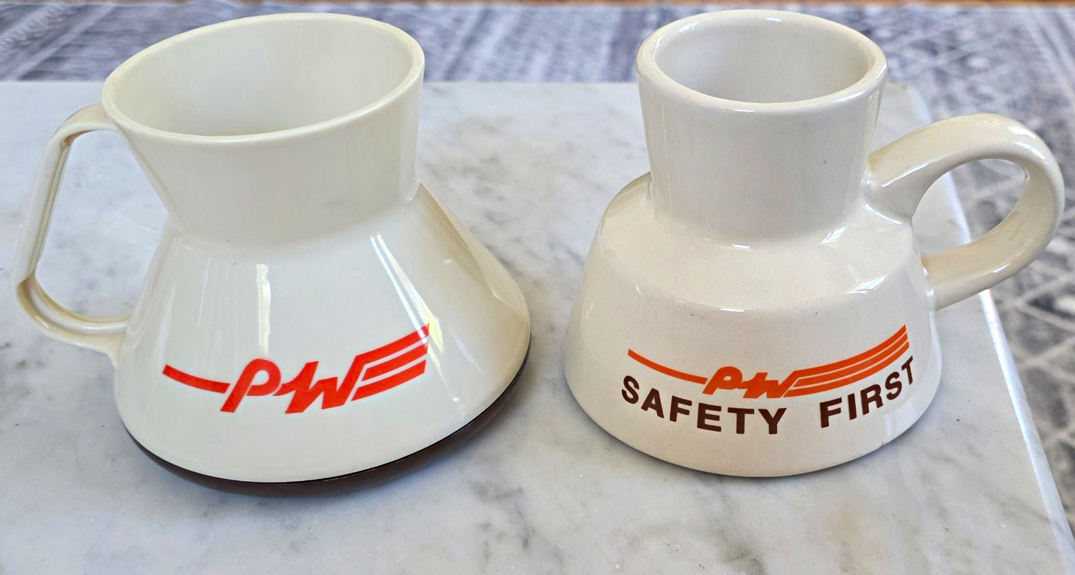 Safety First Vintage 1987 Spill-Resistant Ceramic Coffee Mug Wide Non-Skid Base