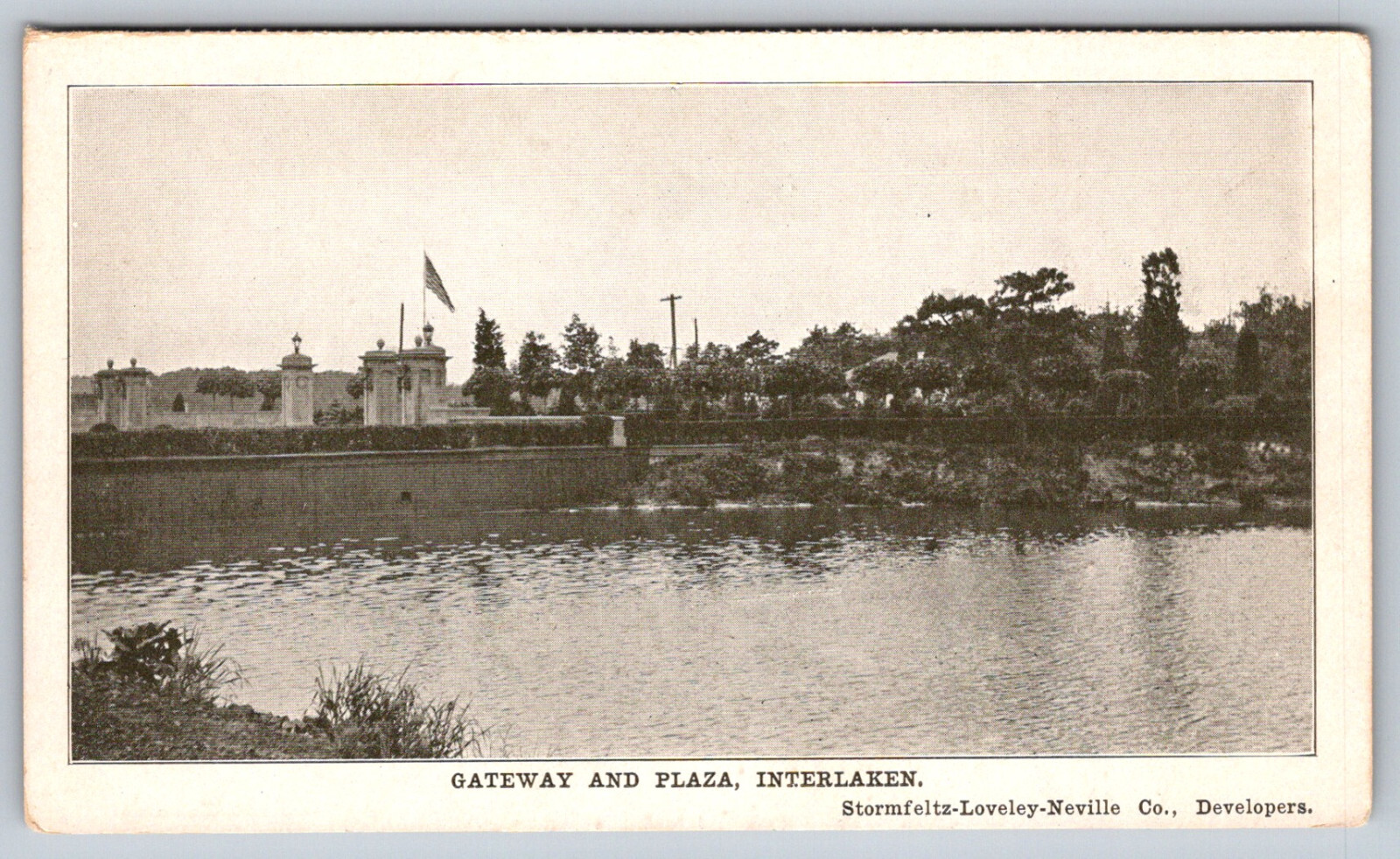 Vtg Postcard Gateway and Plaza Interlaken Stormfeltz Lovely Neville RPPC