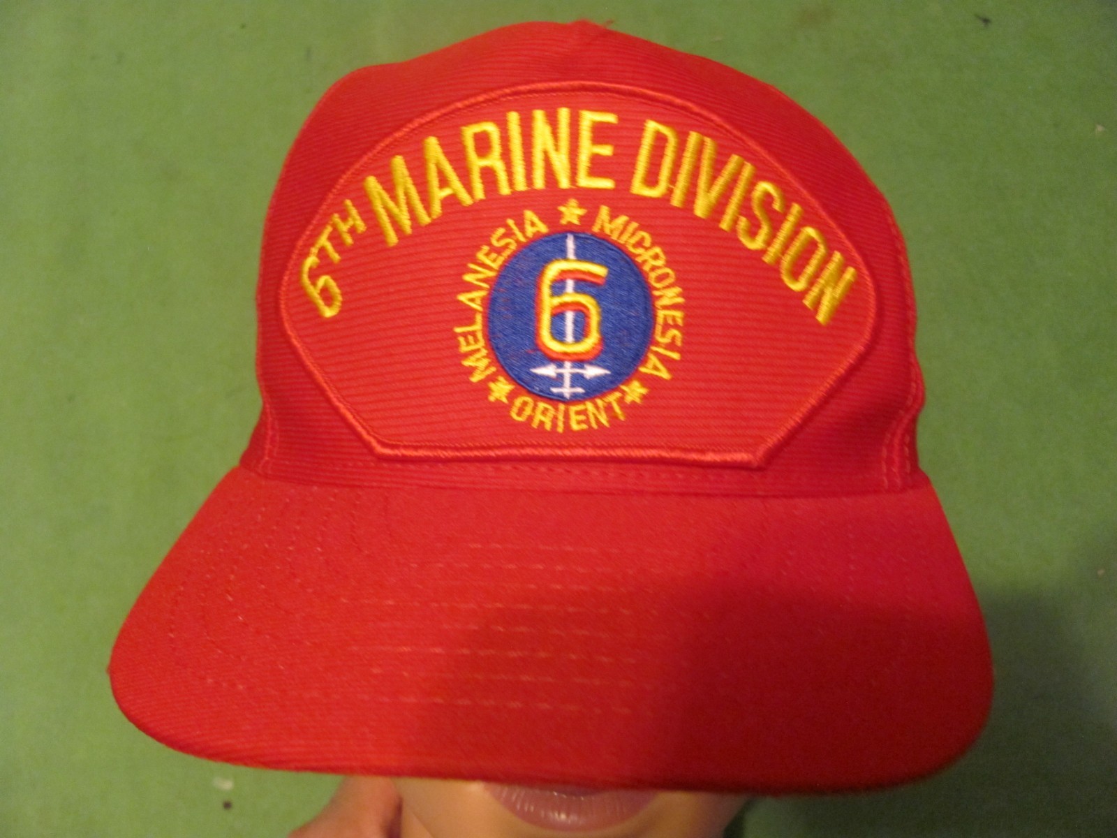 6TH MARINE DIVISION Adjustable Snapback Military Hat/Cap - MADE IN USA.