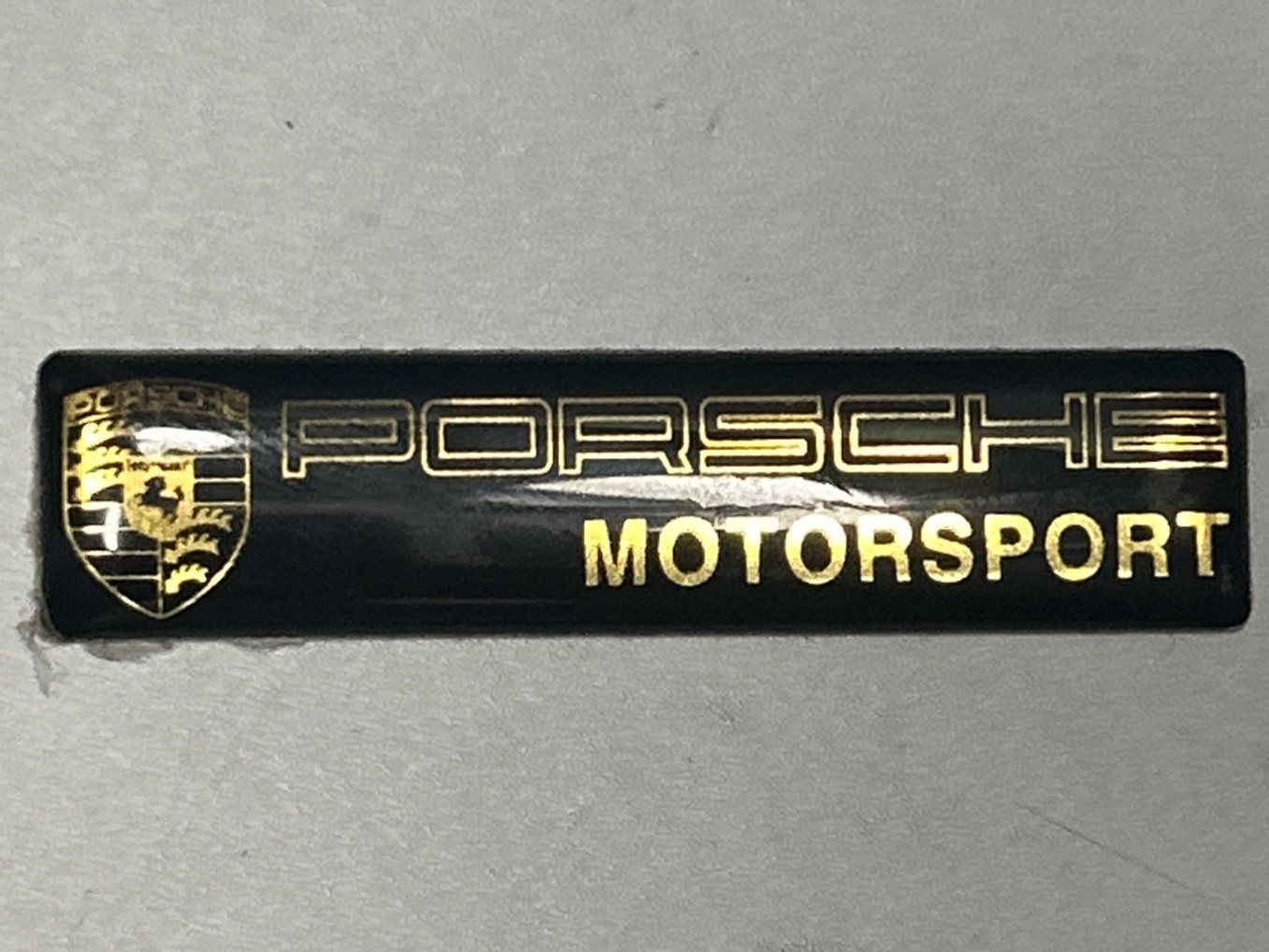 VINTAGE Porsche Motorsport 3D Bubble Sticker Decal - Black/Gold Racing 2.5”