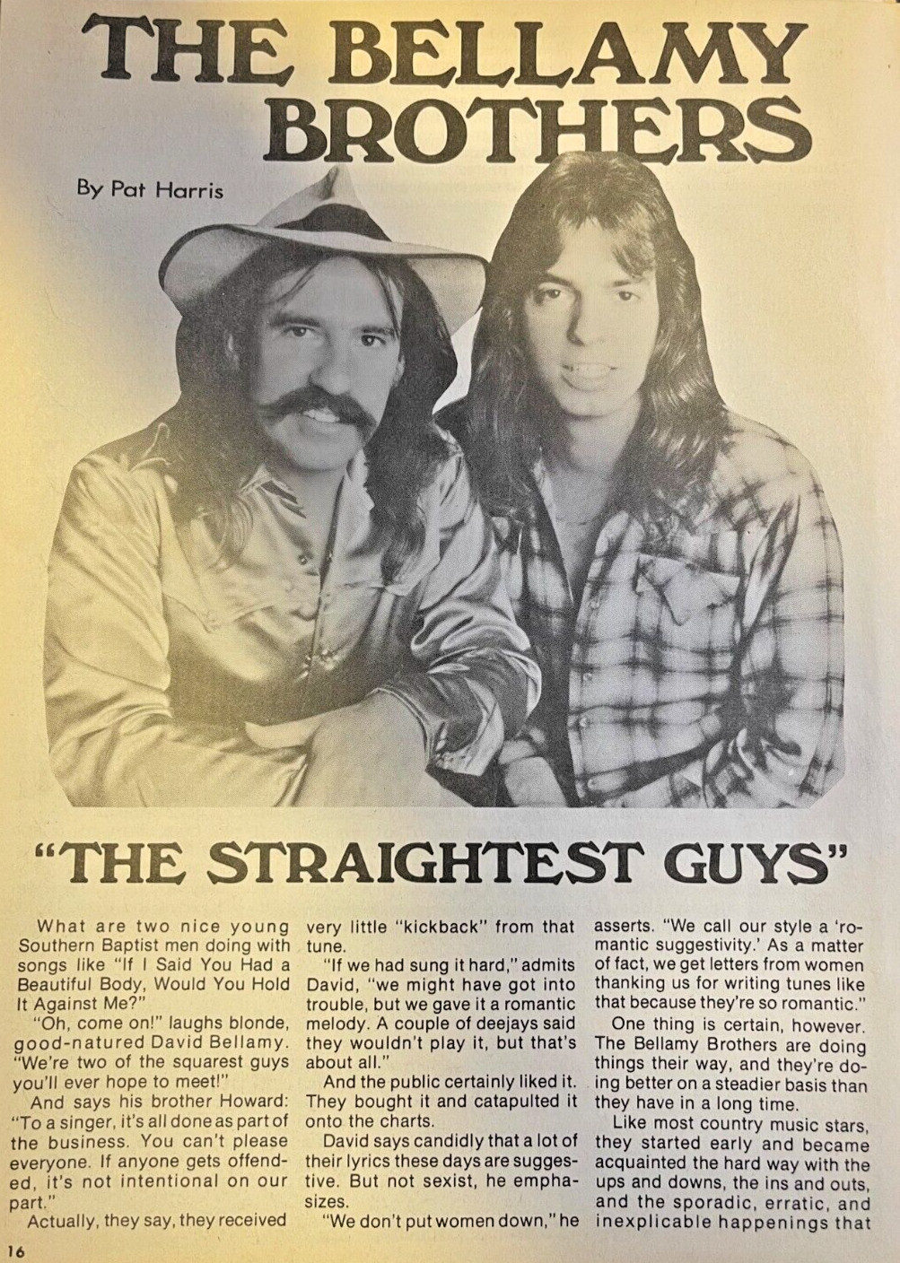 1982 Country Western Singers The Bellamy Brothers David & Howard Bellamy
