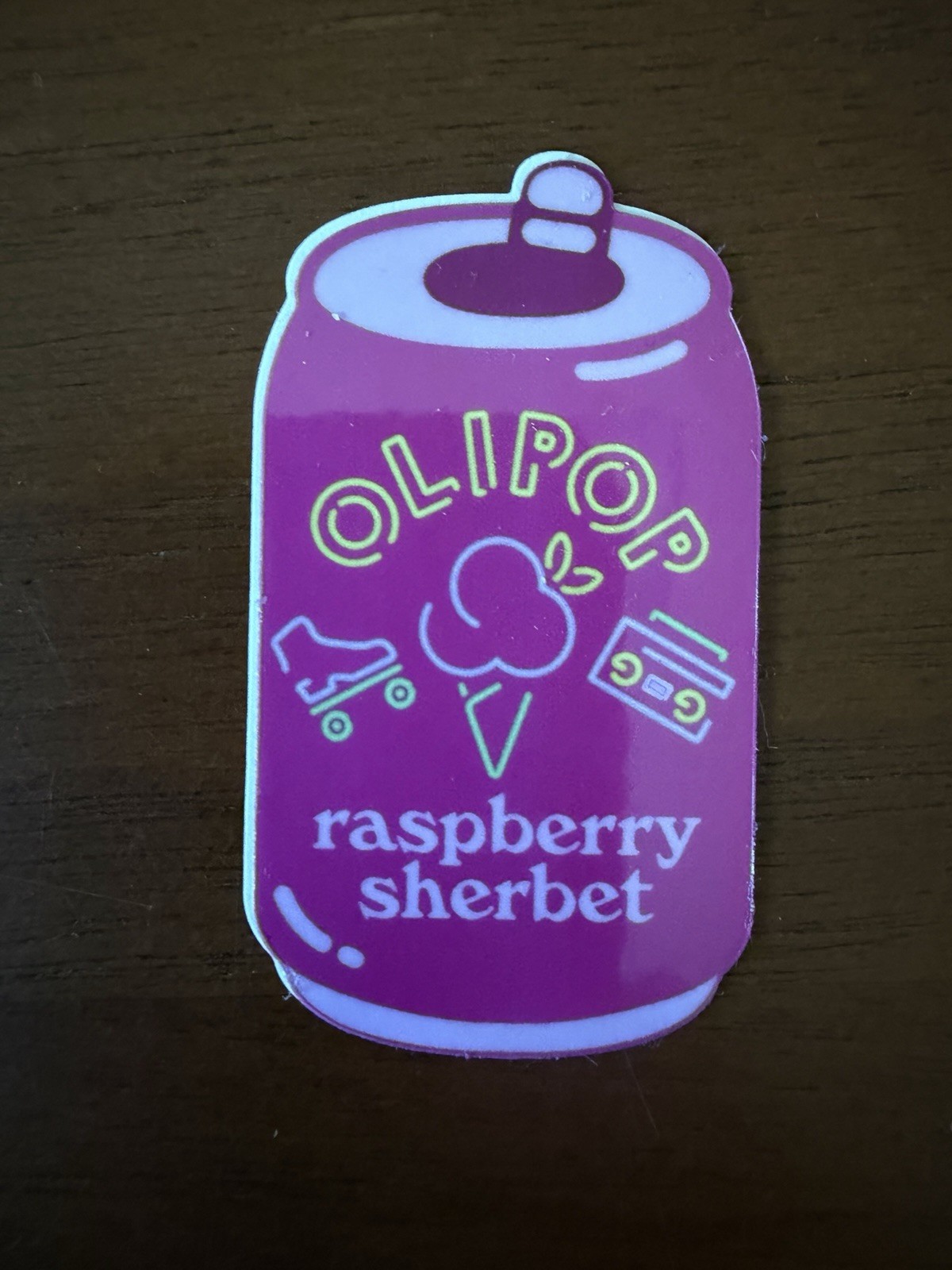 OLIPOP Soda Rasberry Sherbert Soda Can Sticker Rare