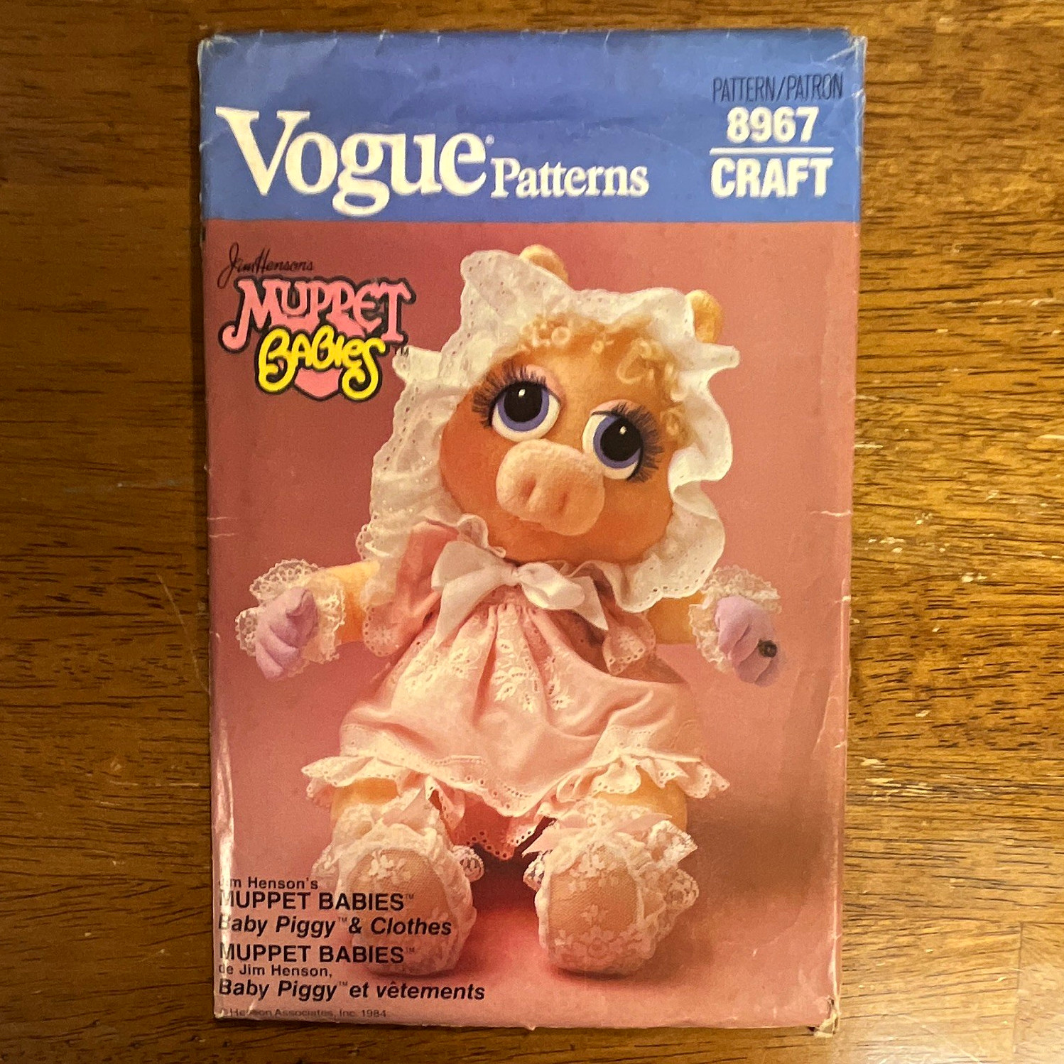 Vogue Patterns 8967 Sewing Pattern Jim Henson Muppet Babies Baby Piggy Doll