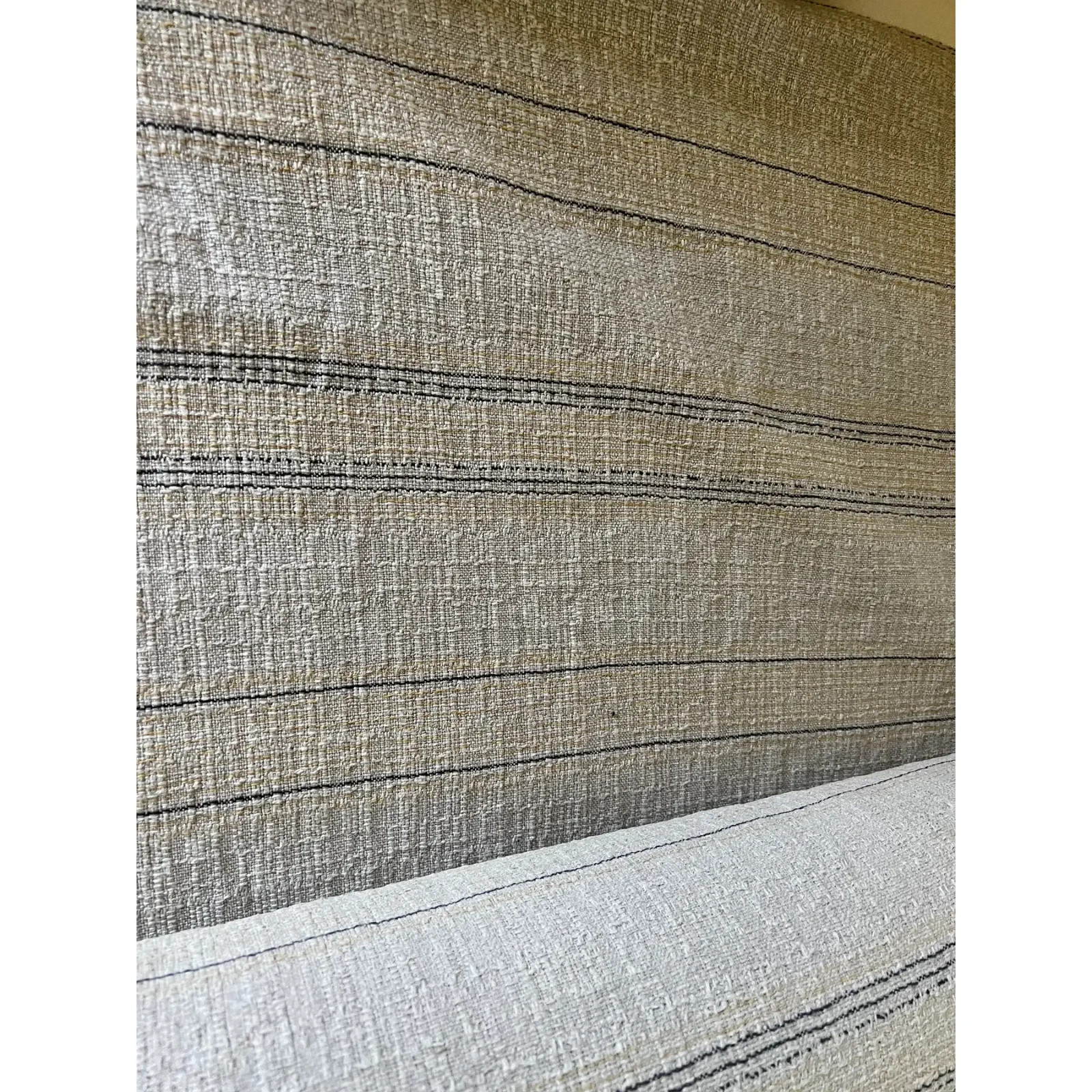 Ralph Lauren Oatmeal Colored Tweed Stripe Fabric- 9 Yards