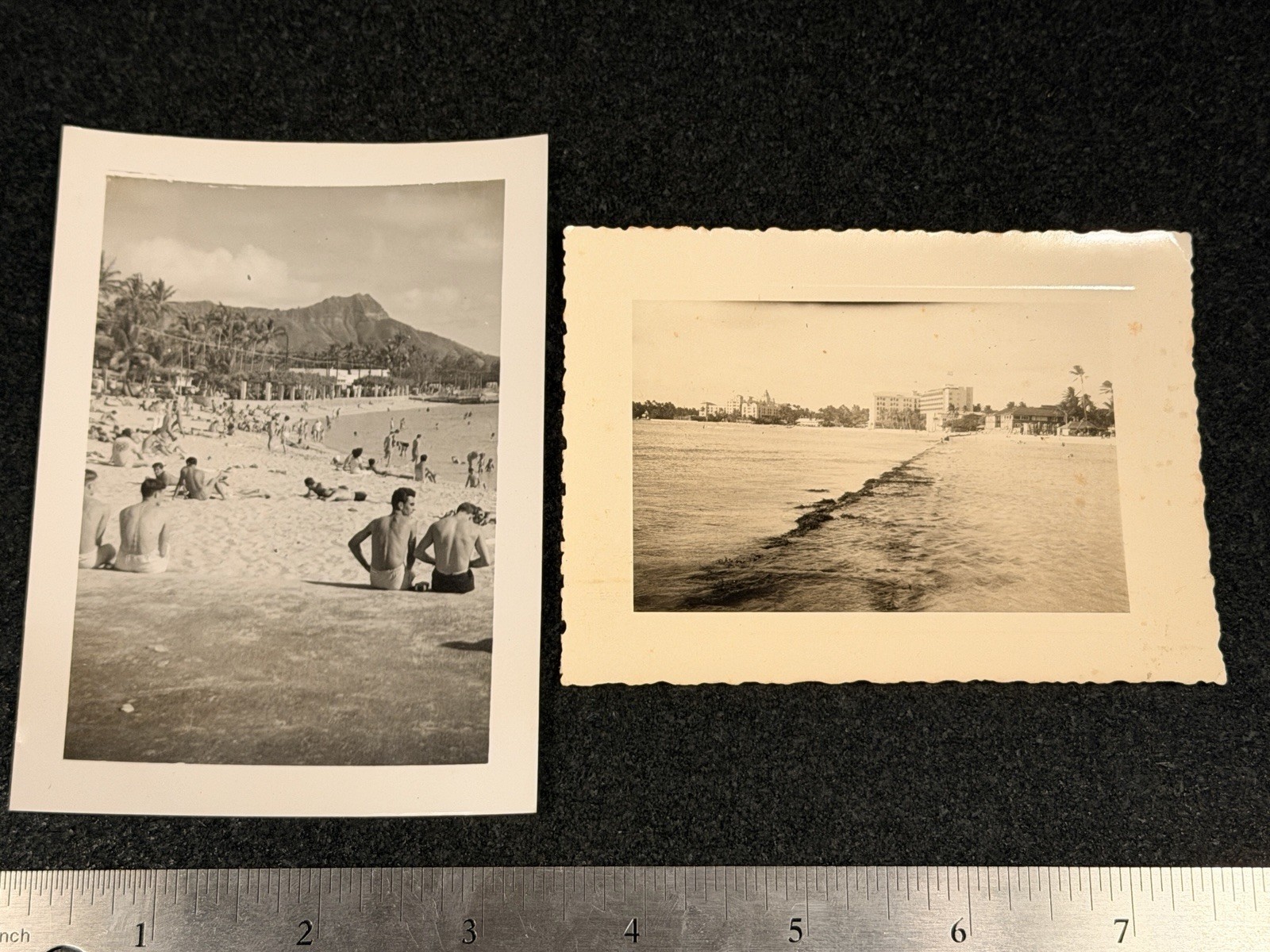 Waikiki Oahu Hawaii Vintage Photo Diamond Head Royal Hawaiian Hotel Beach Pics