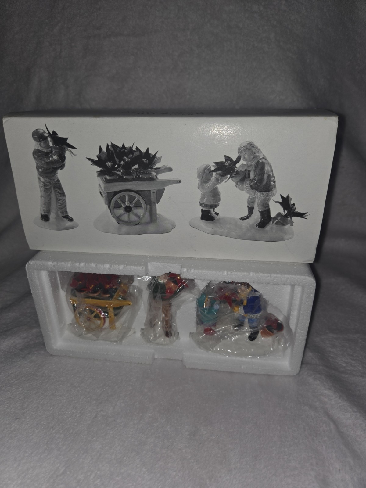 The Snow Village Accessory Department 56 Poinsettias For Sale Set of 3