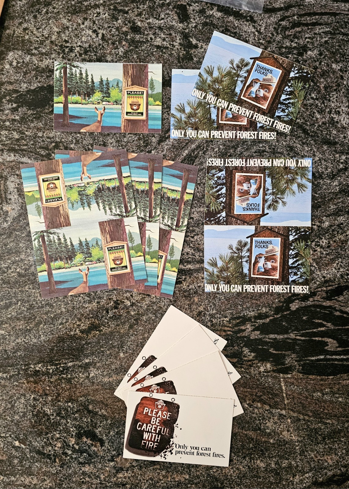 Lot of Smokey Bear Postcards, Vintage 1963 1967 1968, Some in Block of 2, Hinged