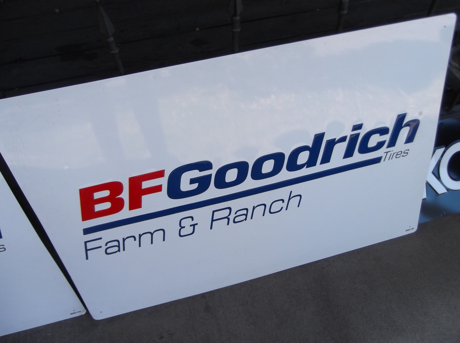 Vintage BF Goodrich Tires Farm And Ranch Dealers Embossed Metal Sign 36x24