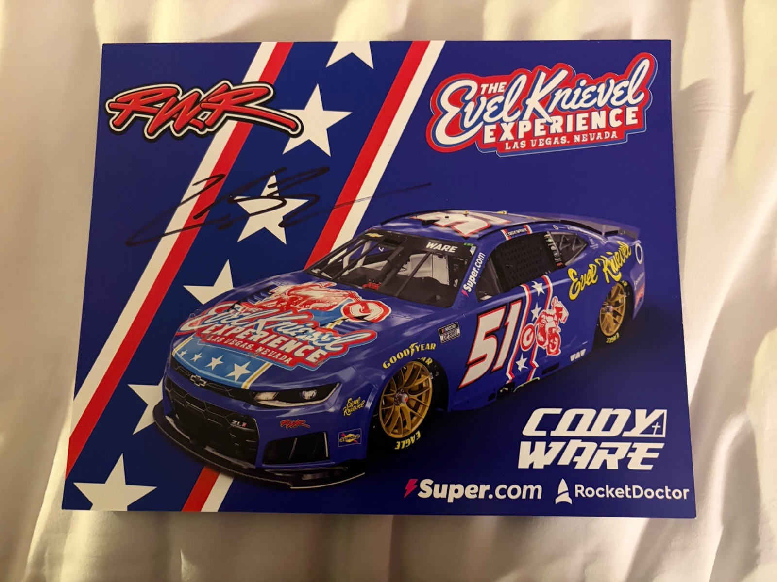 Cody Ware Signed Promo Hero Card Nascar Autographed 2026 Las Vegas Evel Knievel