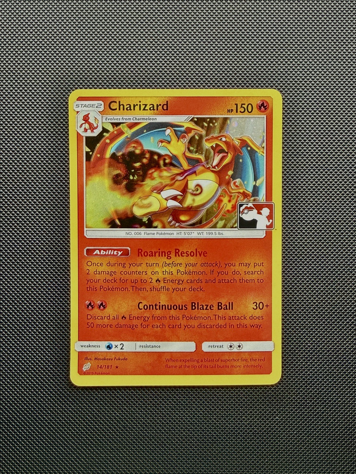 Pokémon Charizard 14/181 Cosmos Holo Play Prize Stamp Library Club Exclusive 