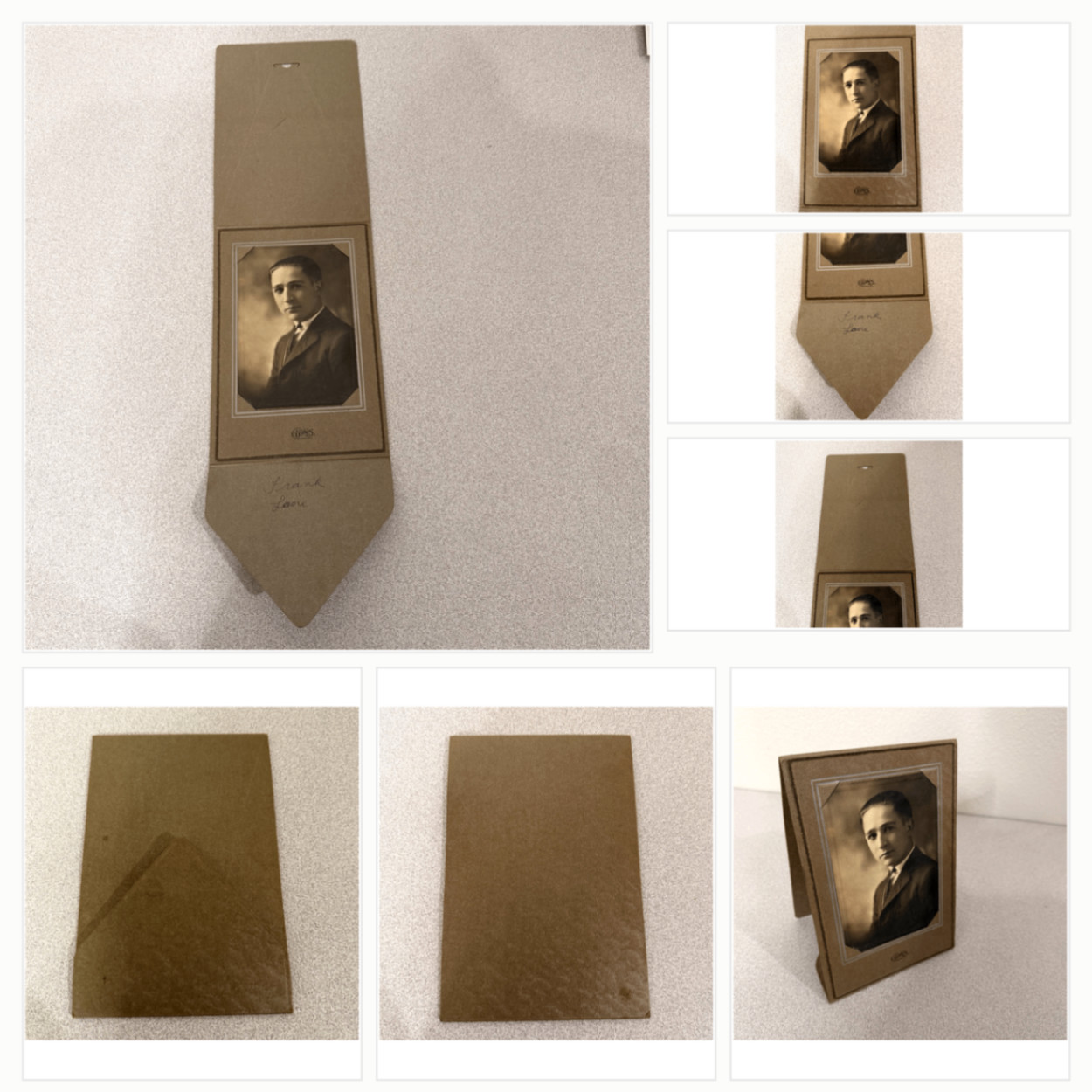 Antique Portrait Photograph Young Man Graves Studio Pullman WA Cabinet Frame