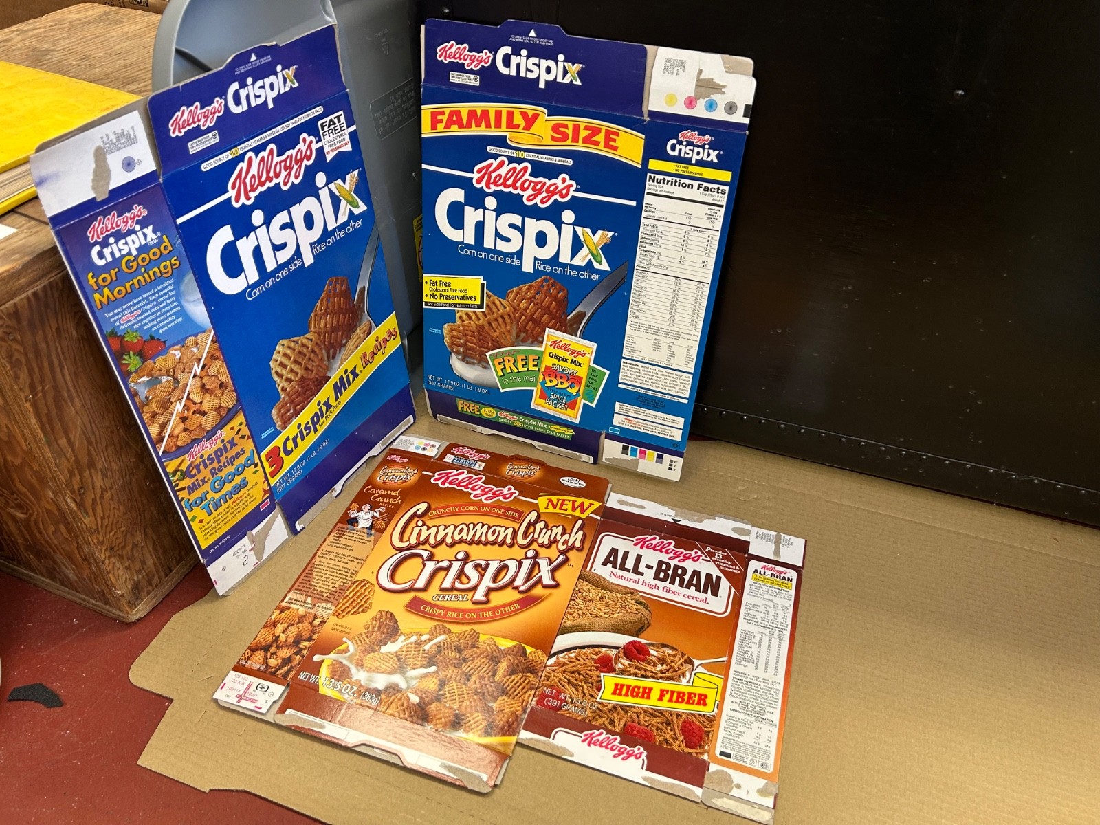 Vintage Kellogg\'s Crispix Cereal Box Bundle 4