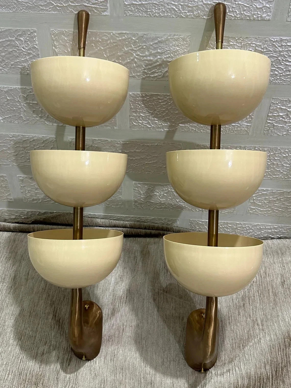 1 Arm Italian Modern Brass Sconces Mid Century Stilnovo Style Wall Lights