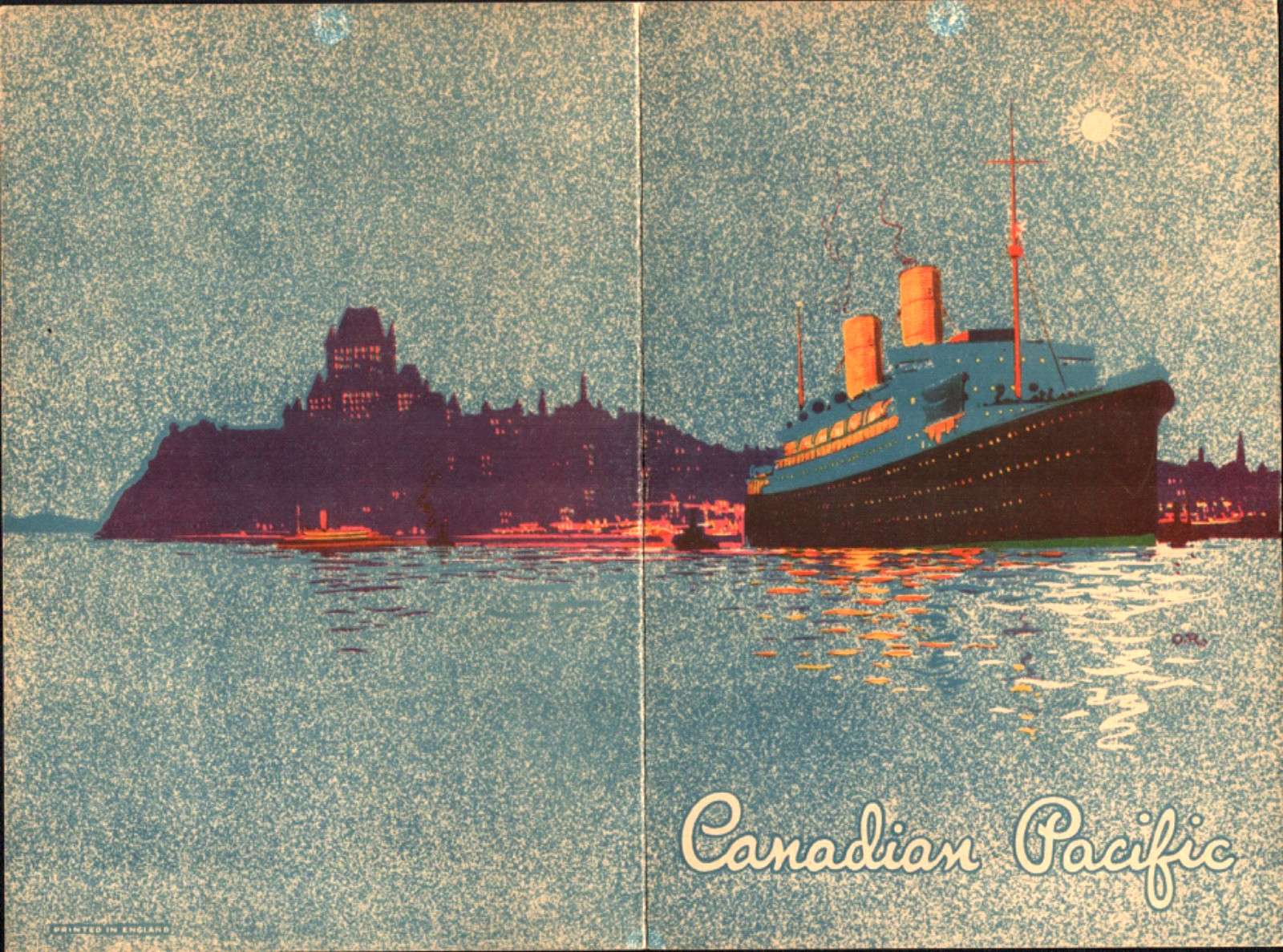 1940 CANADIAN PACIFIC vtg cruise ship dinner menu EMPRESS OF RUSSIA Meridian Day