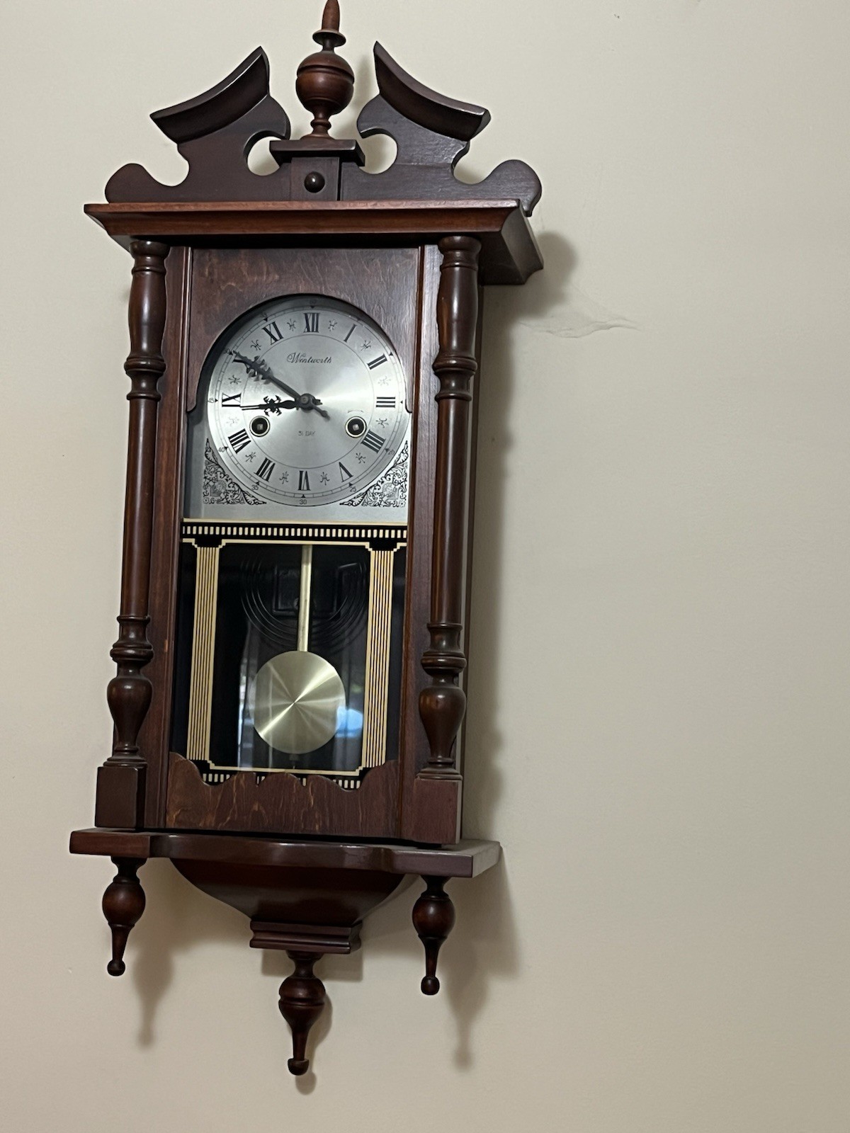Wentworth Vintage 31-Day Key Wind-Up Pendulum Chime Clock