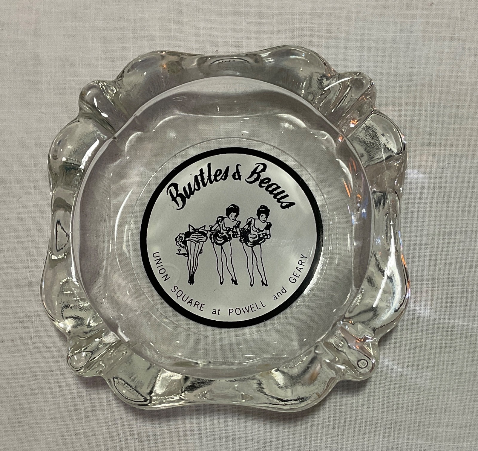 1960's Bustles & Beaus Ashtray Burlesque Club Tenderloin Sect. San Francisco CA