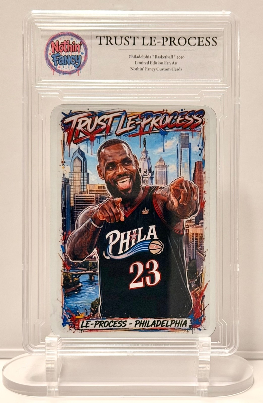LeBron James Custom Art Card Philadelphia Basketball Slab /23 Fan Art