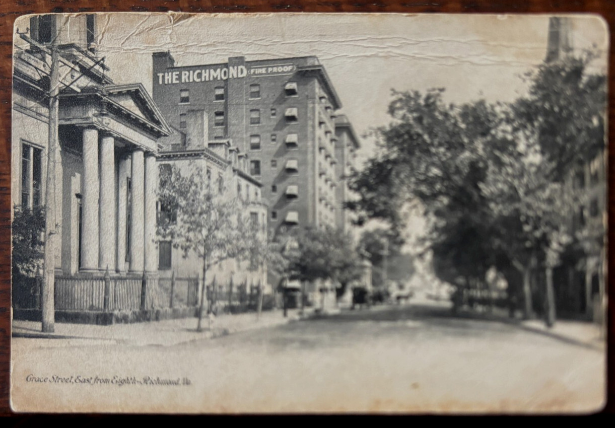 Vintage Postcard 1901-1907 Grace Street, East from Eighth, Richmond, Virginia
