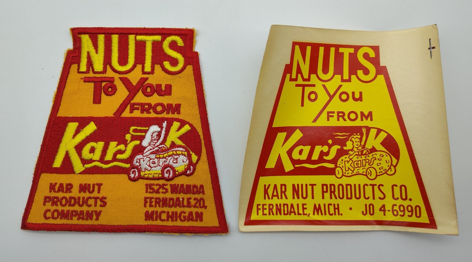 Vintage Kar's Nuts Patch and Decal Nuts to You Ferndale Mi NOS