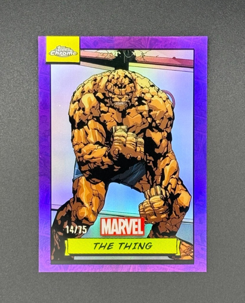 2024 Topps Chrome Marvel #10 The Thing Doom Spider Wolverine TRUE PURPLE /75