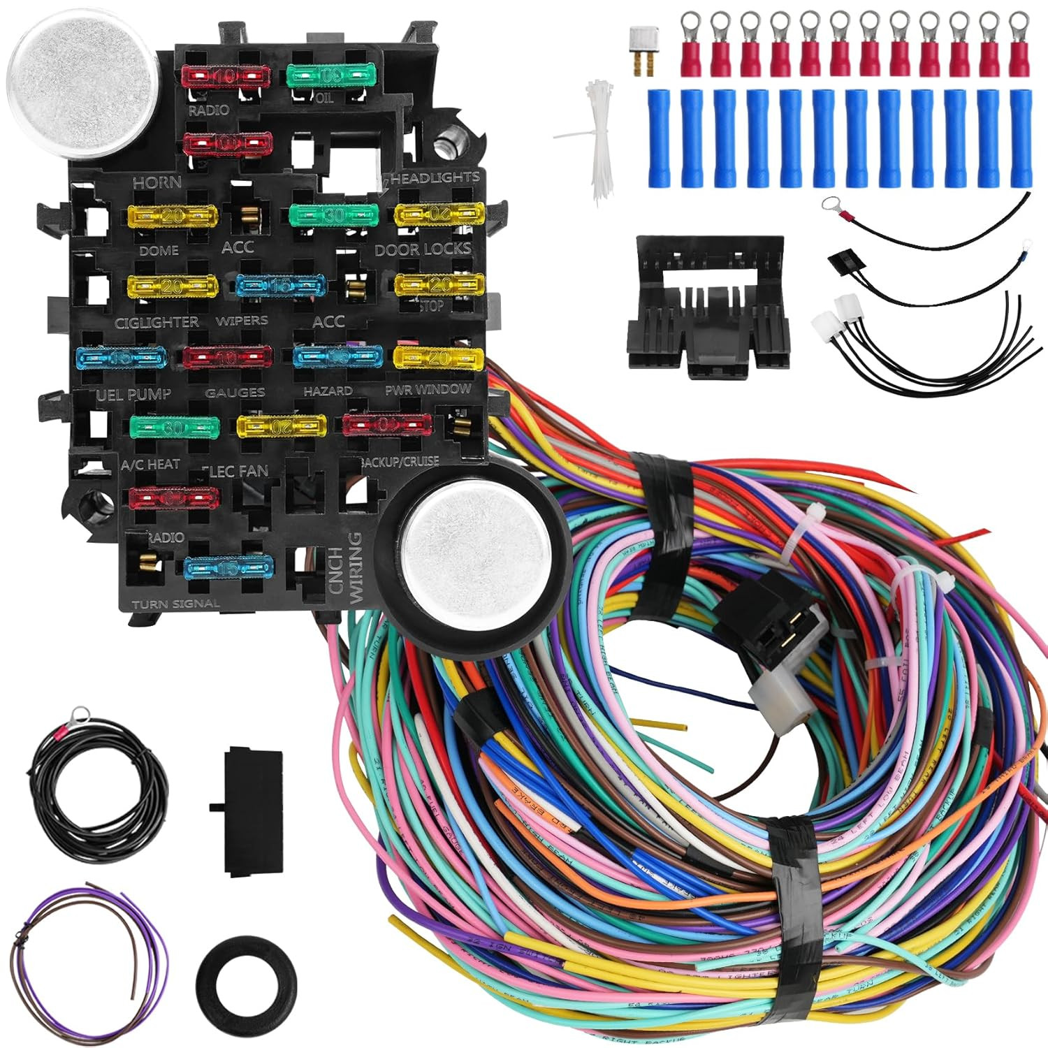 Universal 21 Circuit Wiring Harness Kit, Universal Extra Long Wire 21 Circuit Wi Universal 21 Circuit Wiring Harness Kit, Universal Extra Long Wire 21 Circuit Wi