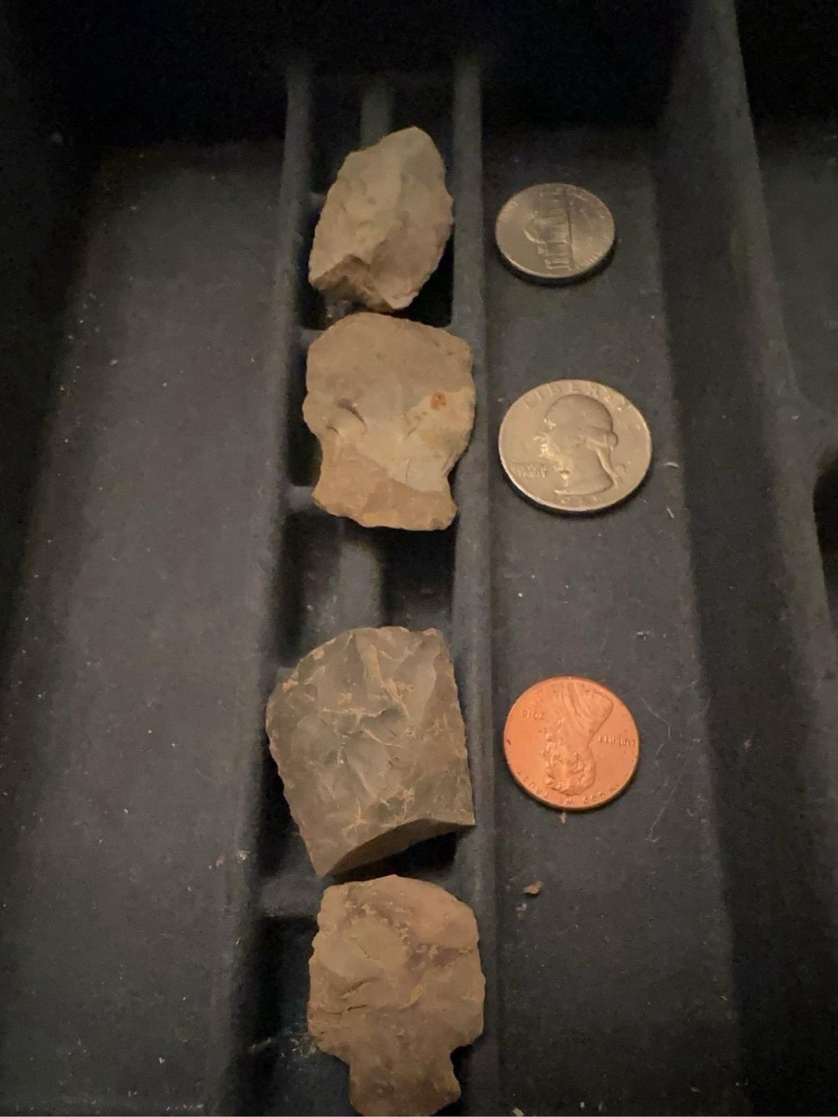 Native American Arrowhead Corner Notched Chert Point Artifact ~ 2”