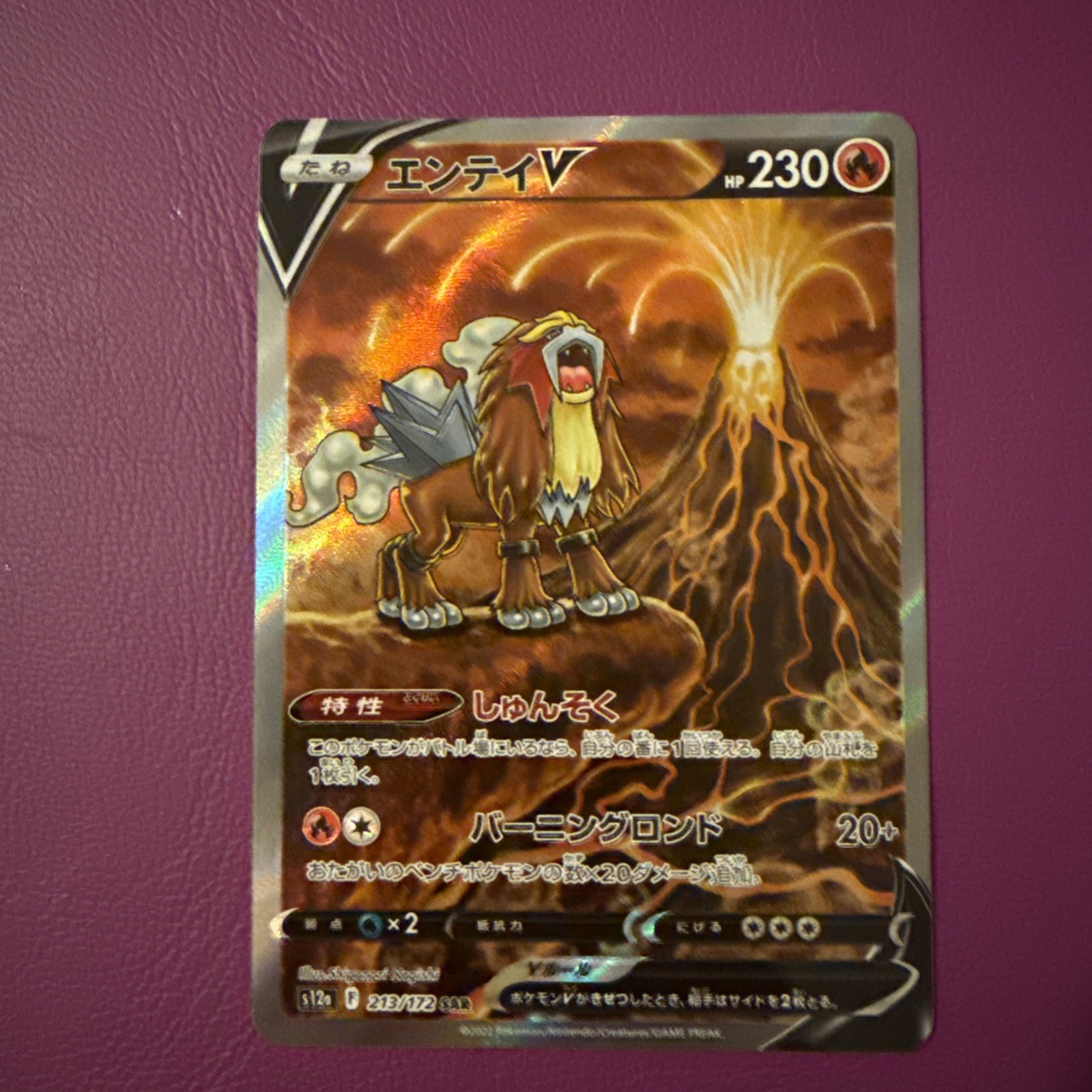 Pokemon Tcg Japanese Entei V Vstar Universe SAR 213/172 NM S12a