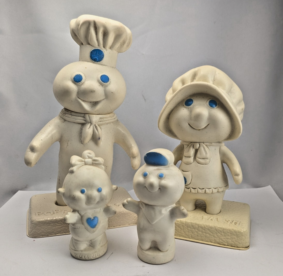 Vintage Pillsbury Doughboy Family Lot 4 Poppin Poppie Fresh Popper Bun Bun