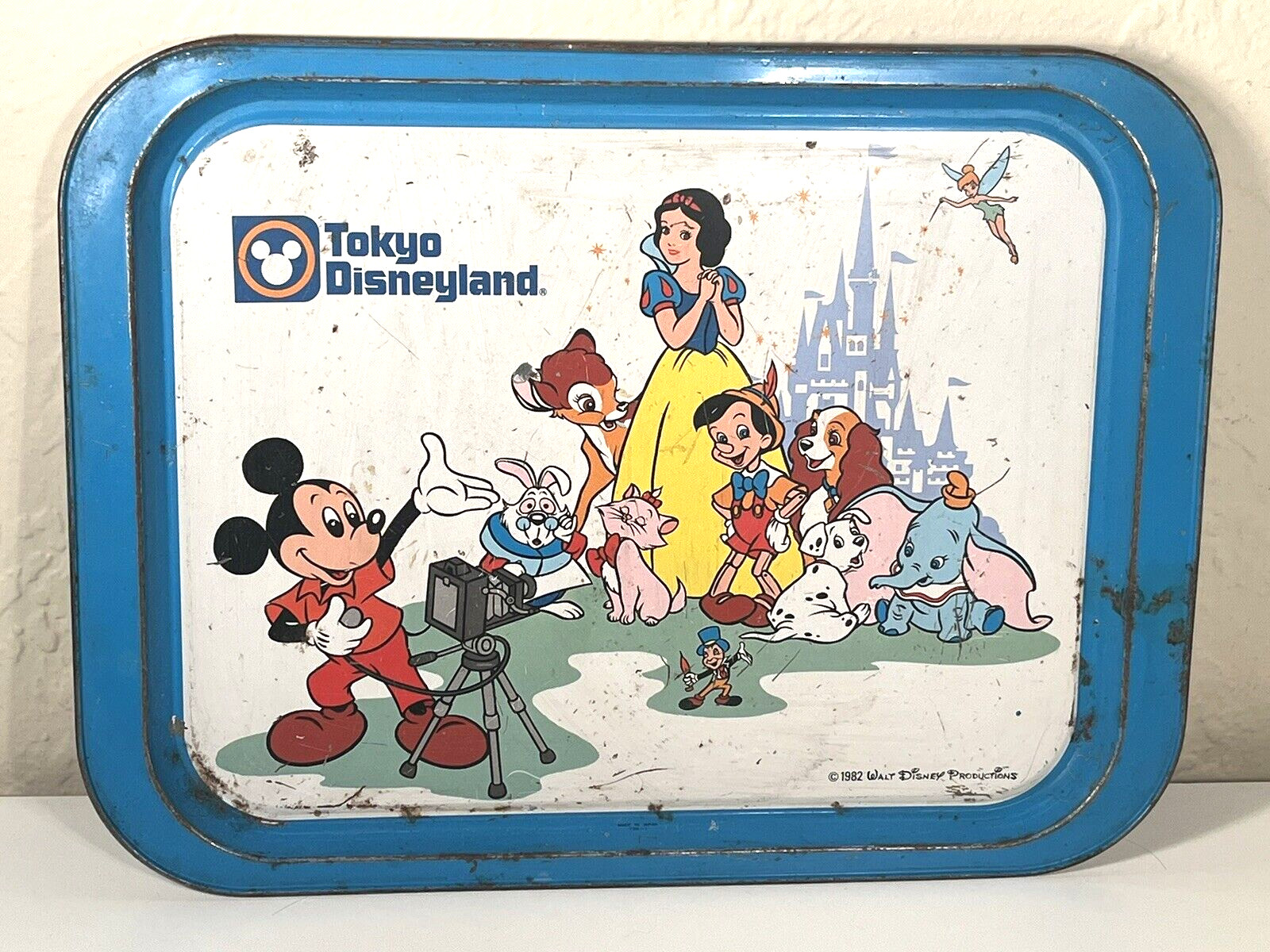 RARE Vintage 1982 Tokyo DISNEYLAND Theme Park Souvenir Metal Tray 10\