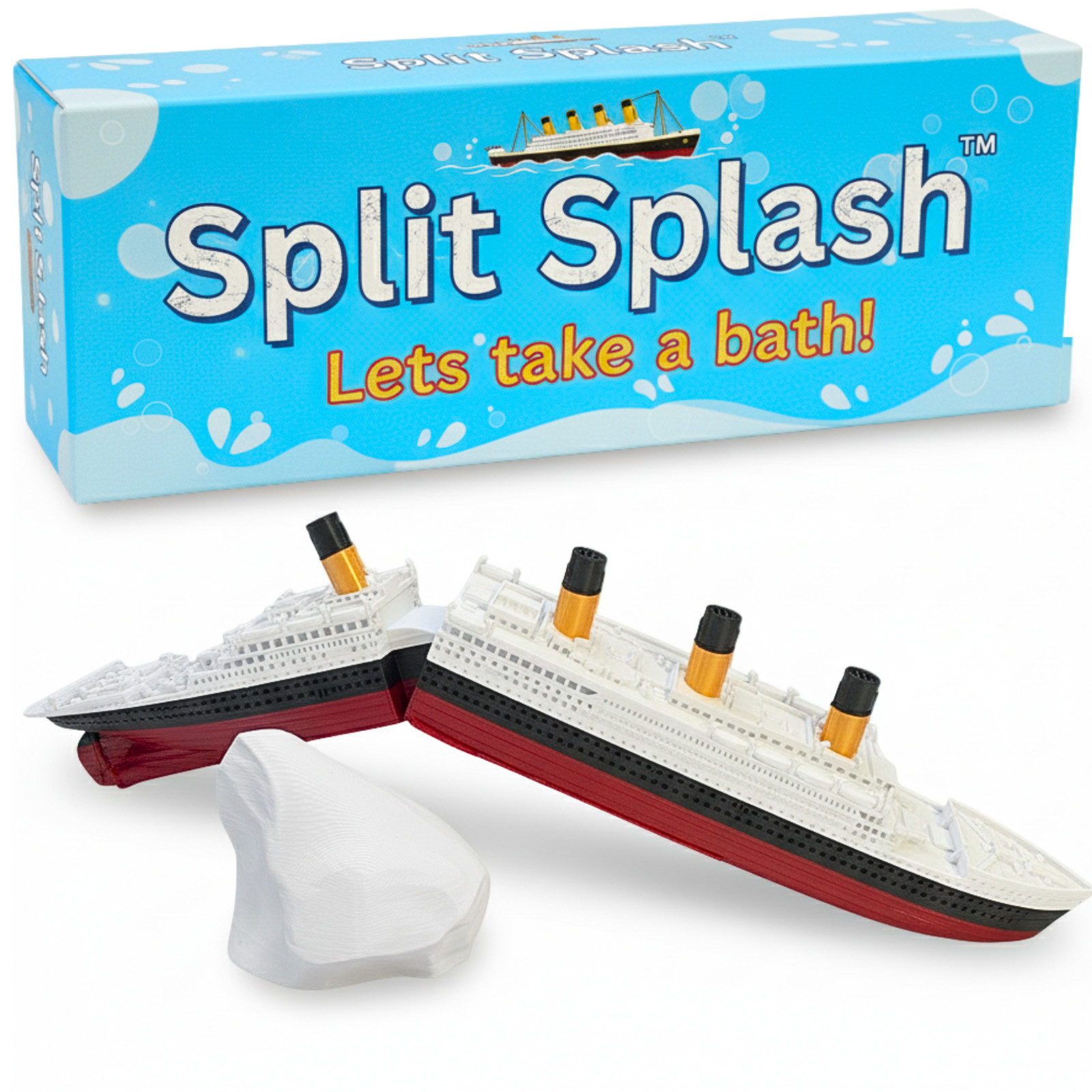 SplitSplash™ Realistic Split in half Titanic Bath Toy and Pool Toy, Titanic Toy