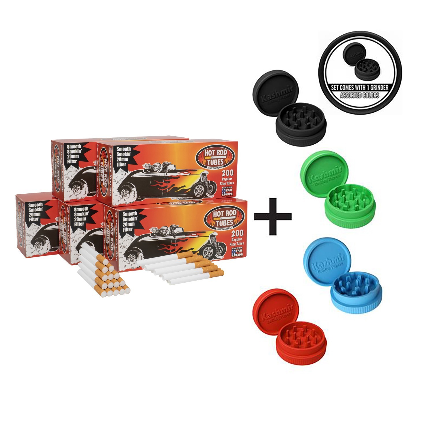 Hotrod Cigarette Filter Tubes Regular King Size 5 Box of 200/Pack - 1000 Tubes