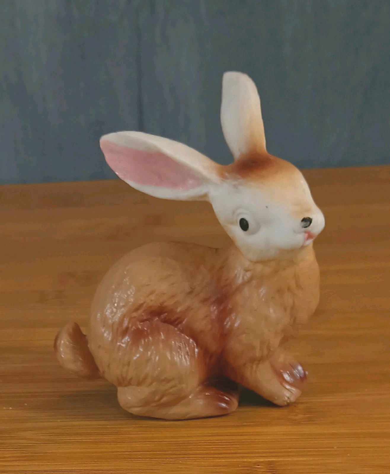 Vintage Brown Bunny Ceramic Figurine Easter Decor Made In Japan