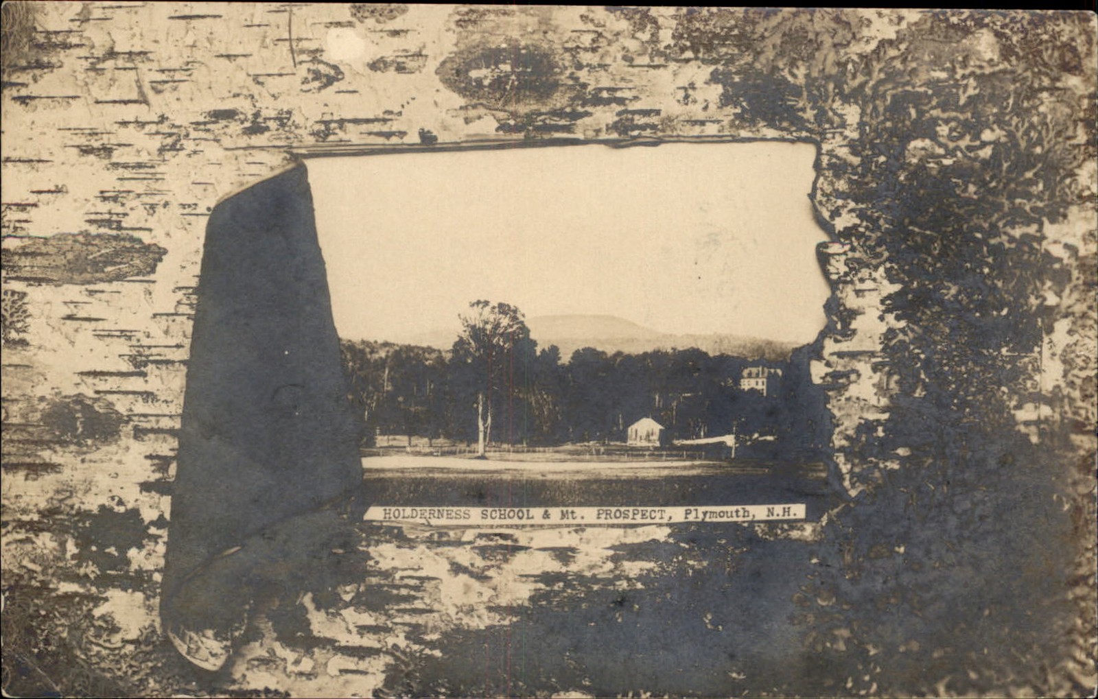 Plymouth NH Holderness School & Mt. Prospect c1900s-10s Real Photo Postcard