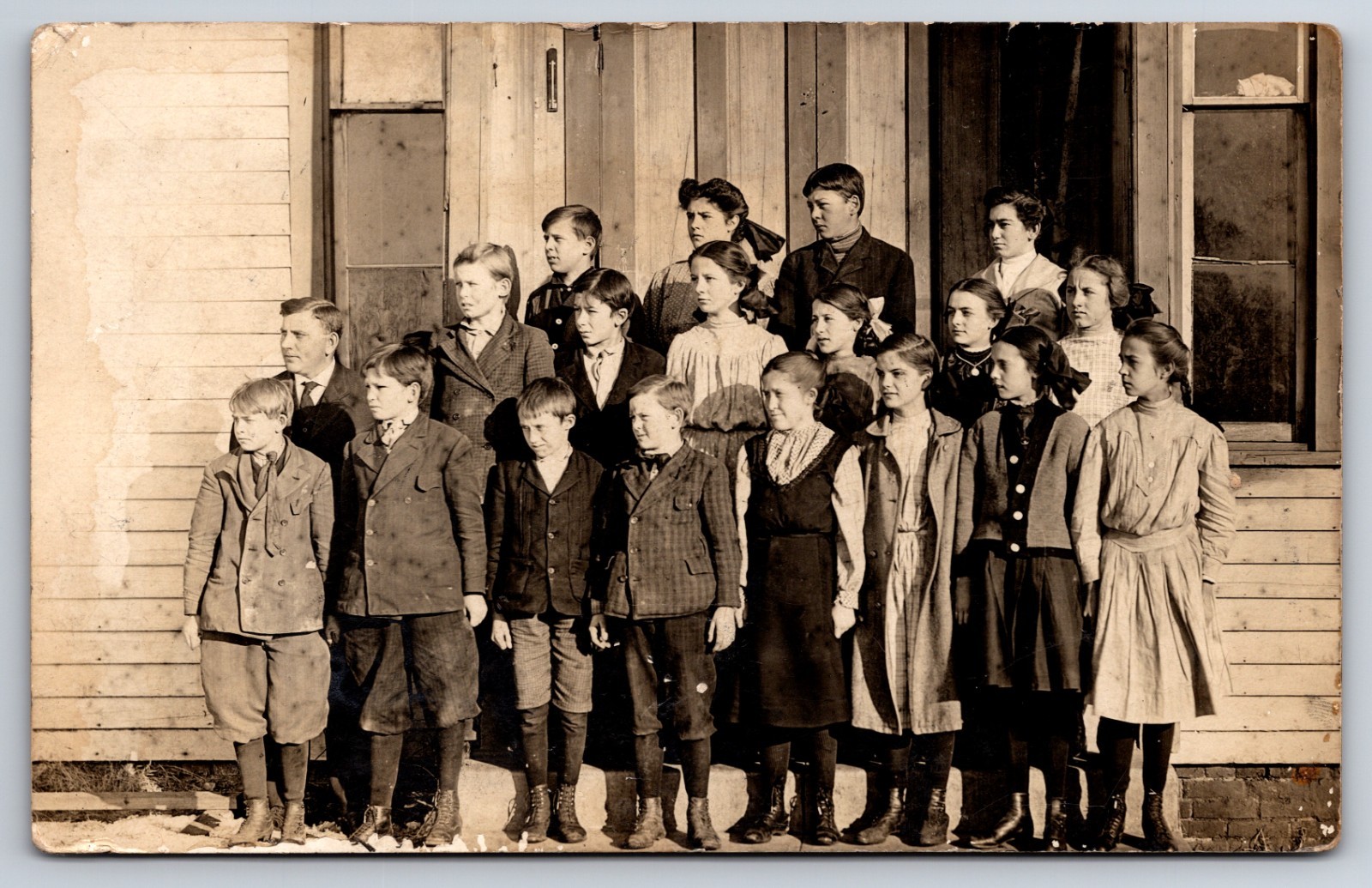 Class of School Children Near or In Bethany Illinois IL c1910 Real Photo RPPC