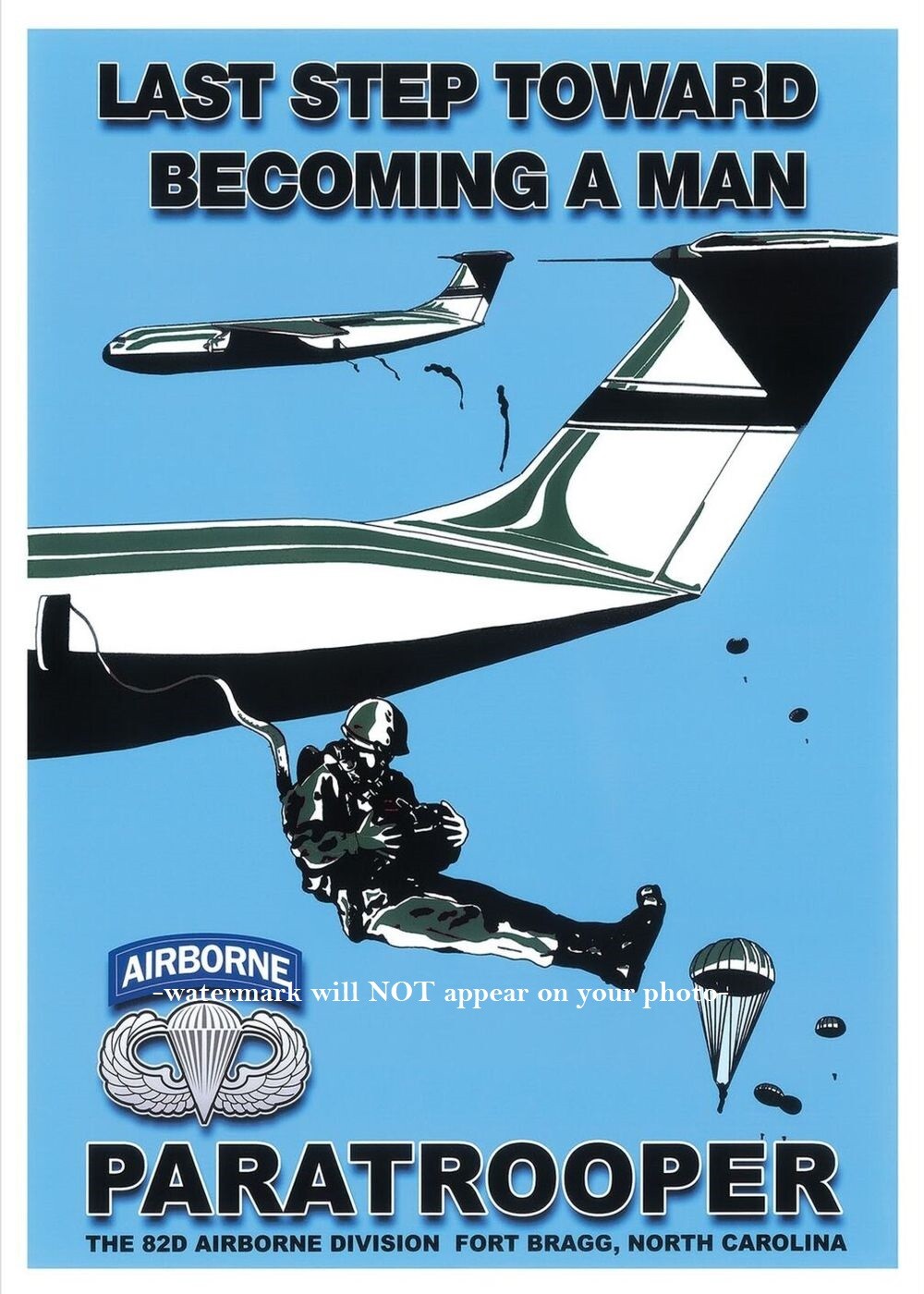 World War 2 Paratrooper Recruitment Poster PHOTO 1944 WWII US Army 82nd Airborne