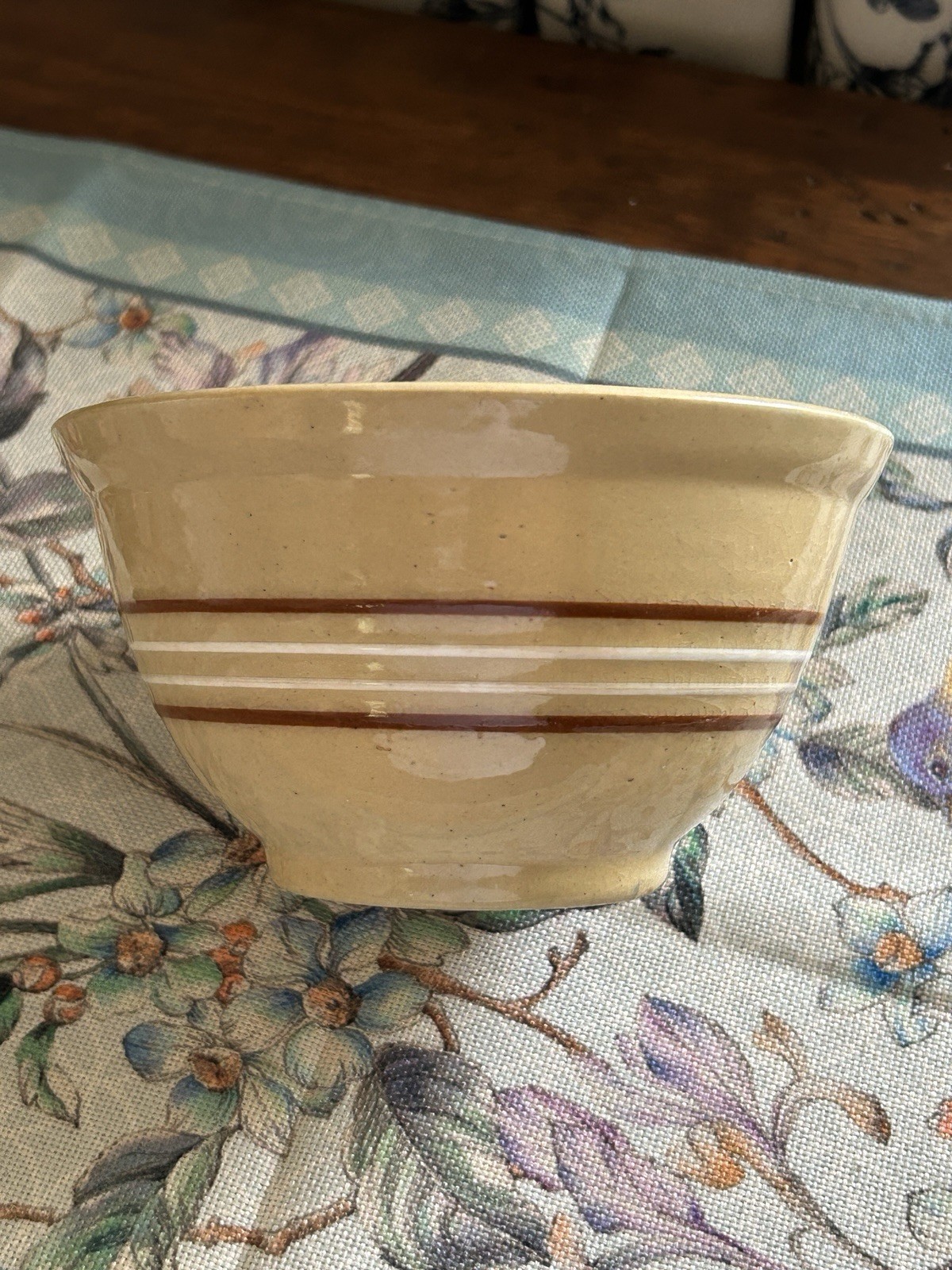 Antique Weller Pottery Small No. 5 Yellow Ware Mixing Bowl