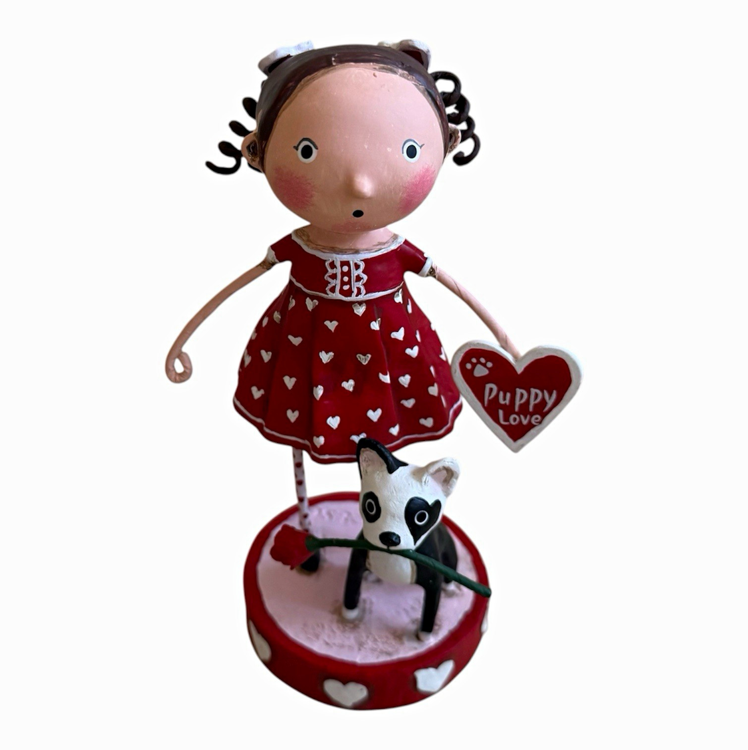 Lori Mitchell Mila Loves Milo Valentine\'s Day Figurine Hand Painted Resin 